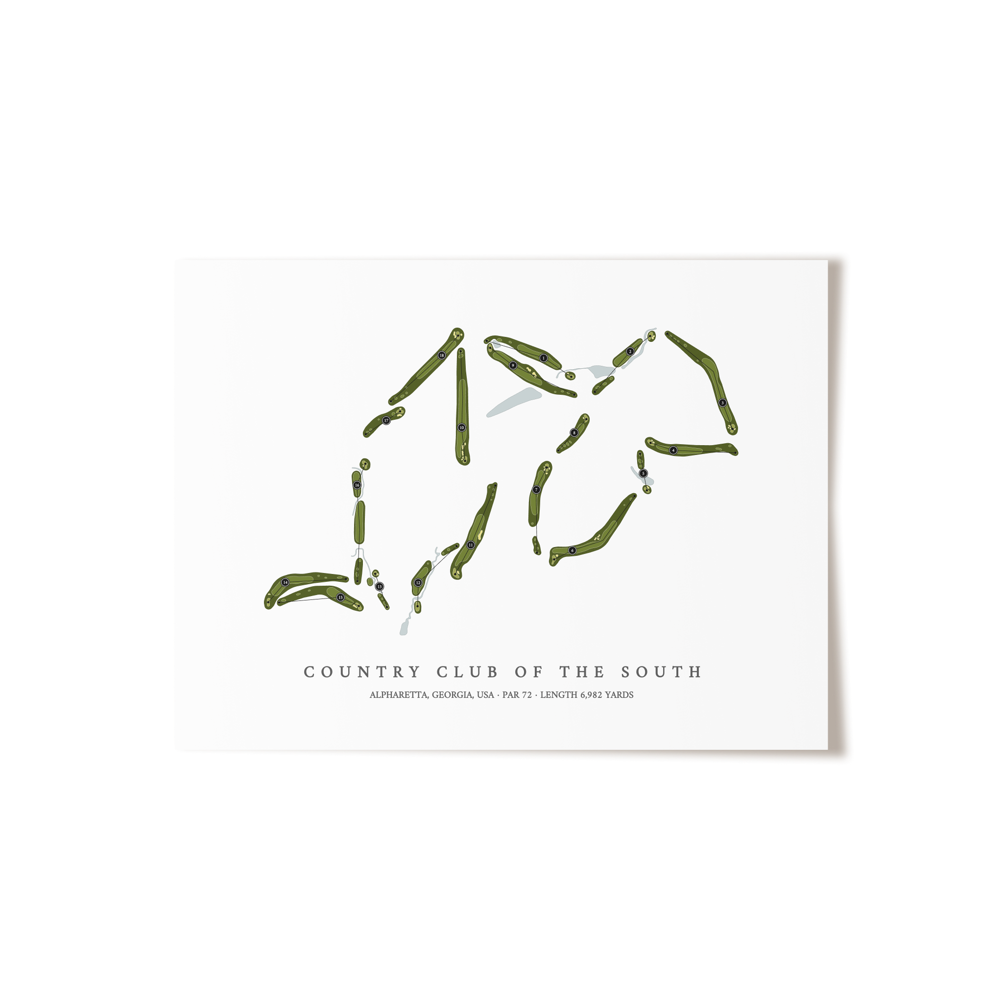 Country Club of the South | Golf Course Map | Unframed 