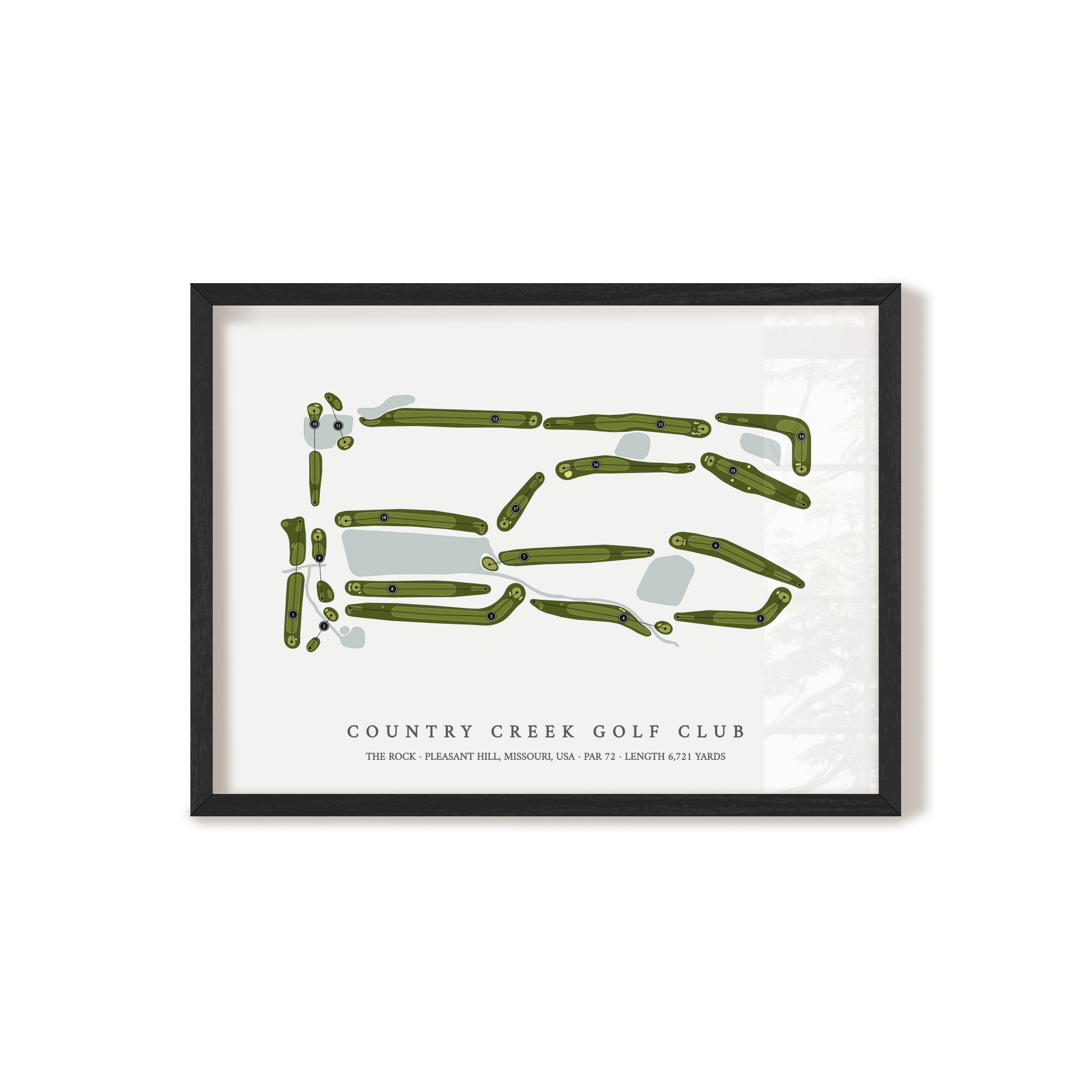 Country Creek Golf Club - The Rock | Golf Course Map | Black Frame 