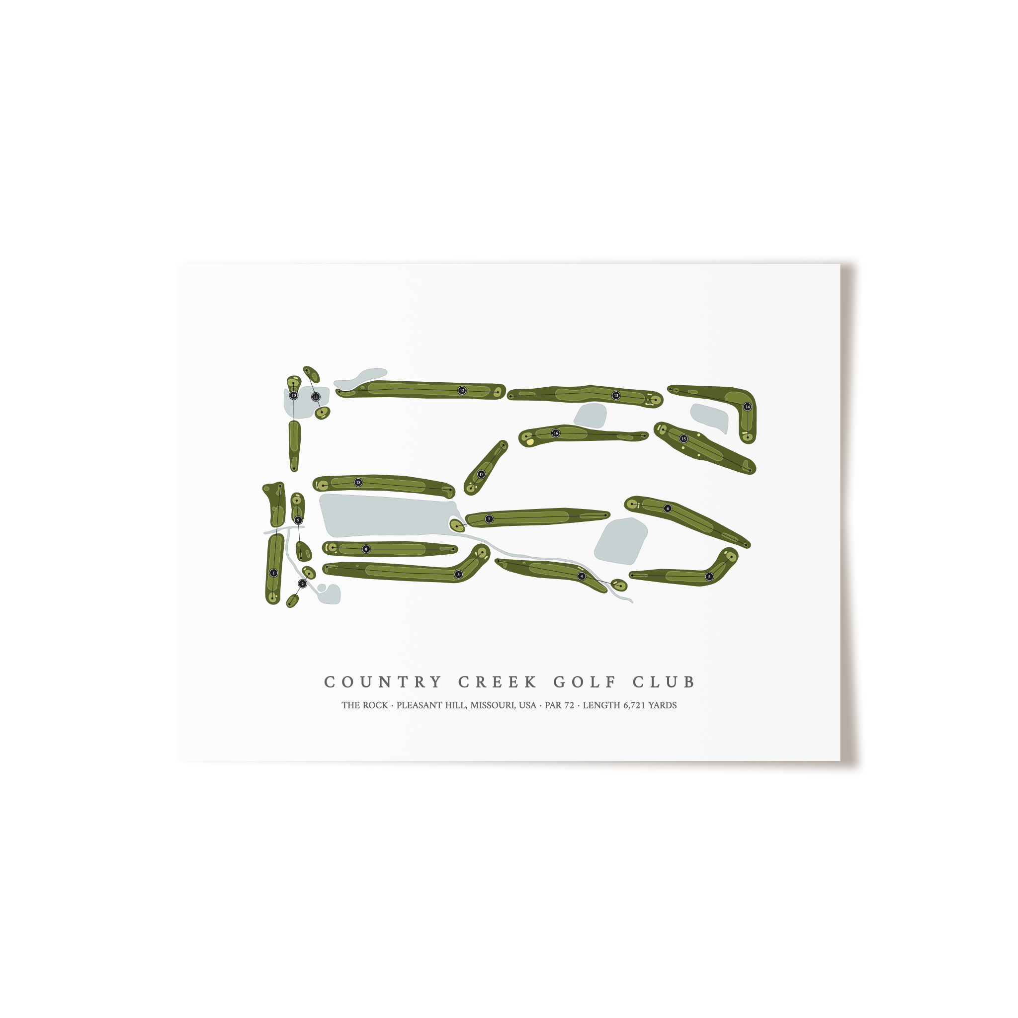 Country Creek Golf Club - The Rock | Golf Course Map | Unframed 