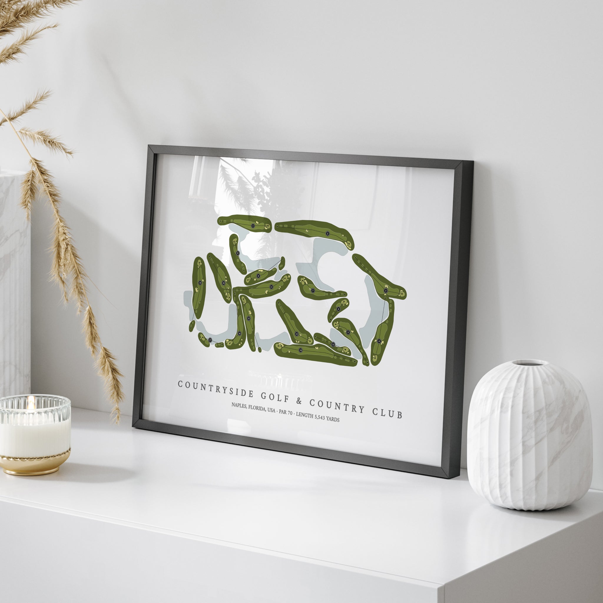 Countryside Golf & Country Club | Golf Course Print | On Table 