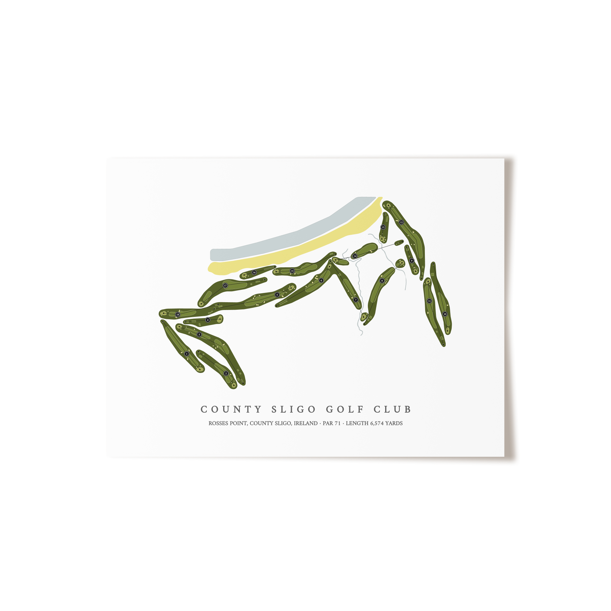 County Sligo Golf Club | Golf Course Map | Unframed 
