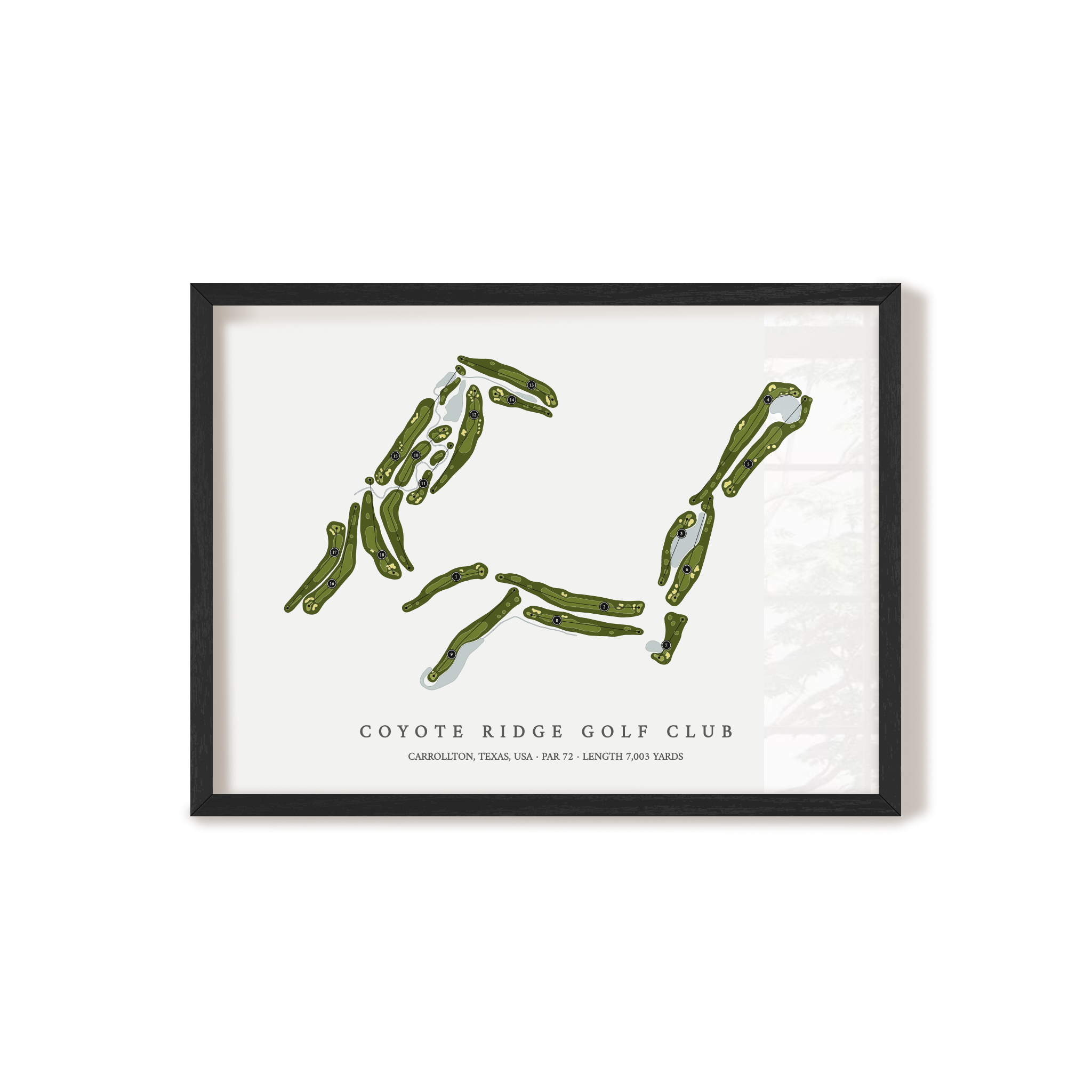Coyote Ridge Golf Club | Golf Course Map | Black Frame 