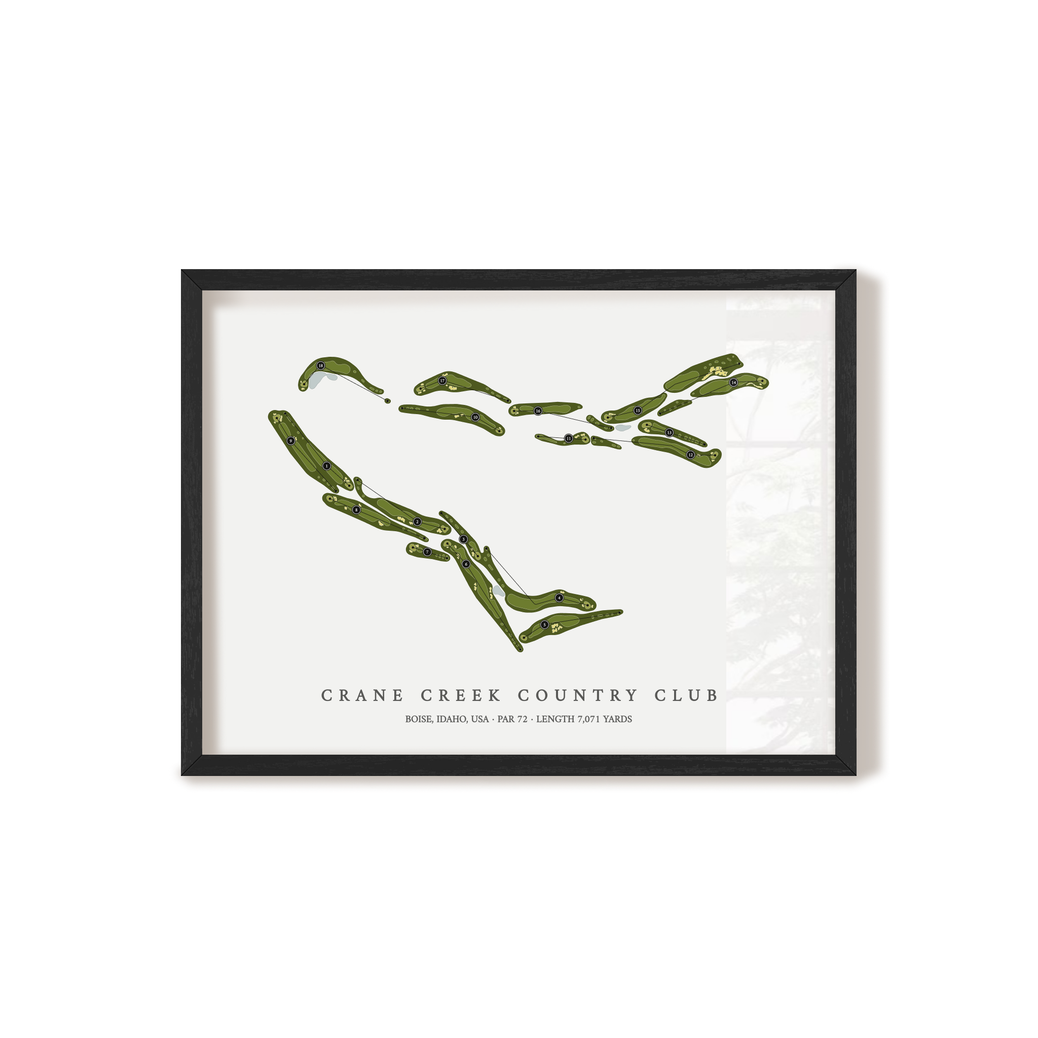 Crane Creek Country Club | Golf Course Map | Black Frame 