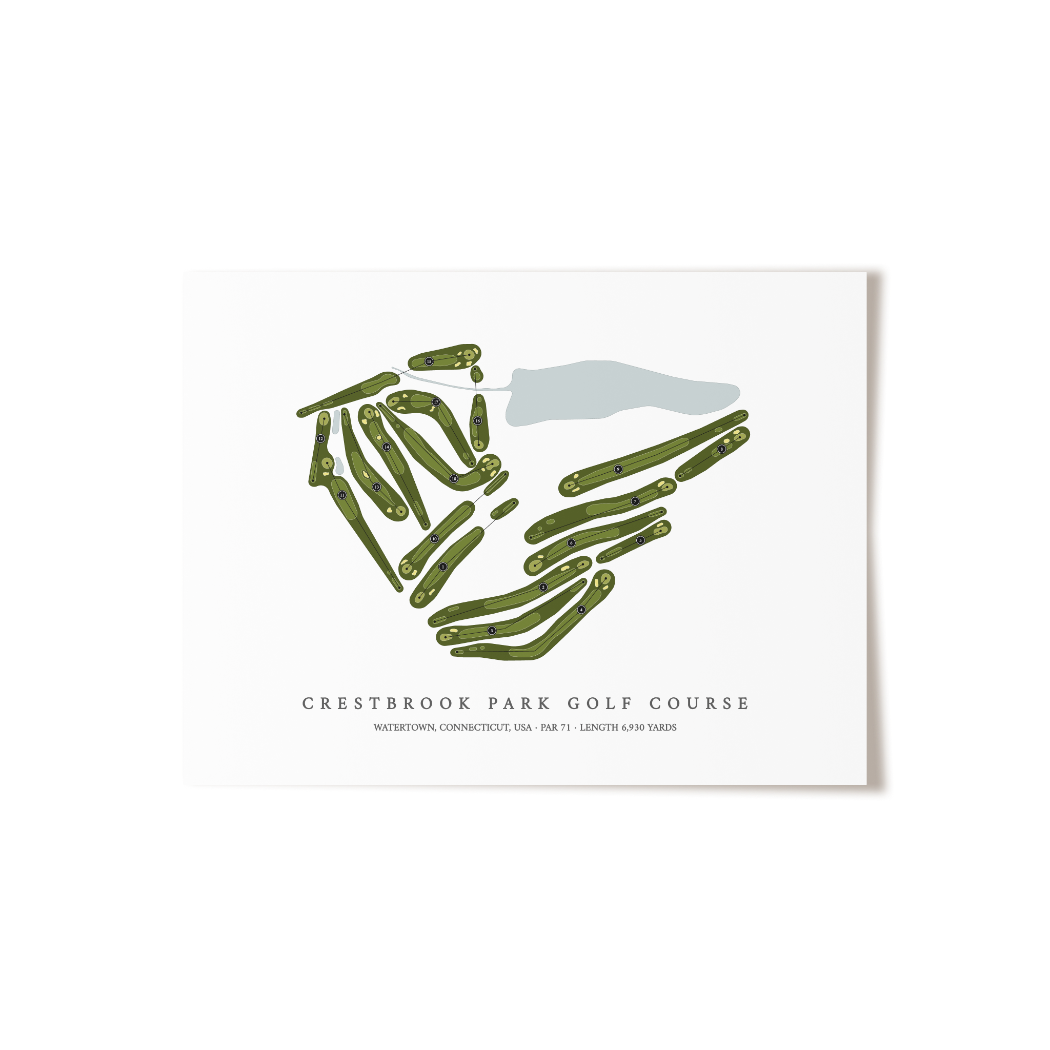Crestbrook Park Golf Course | Golf Course Map | Unframed 