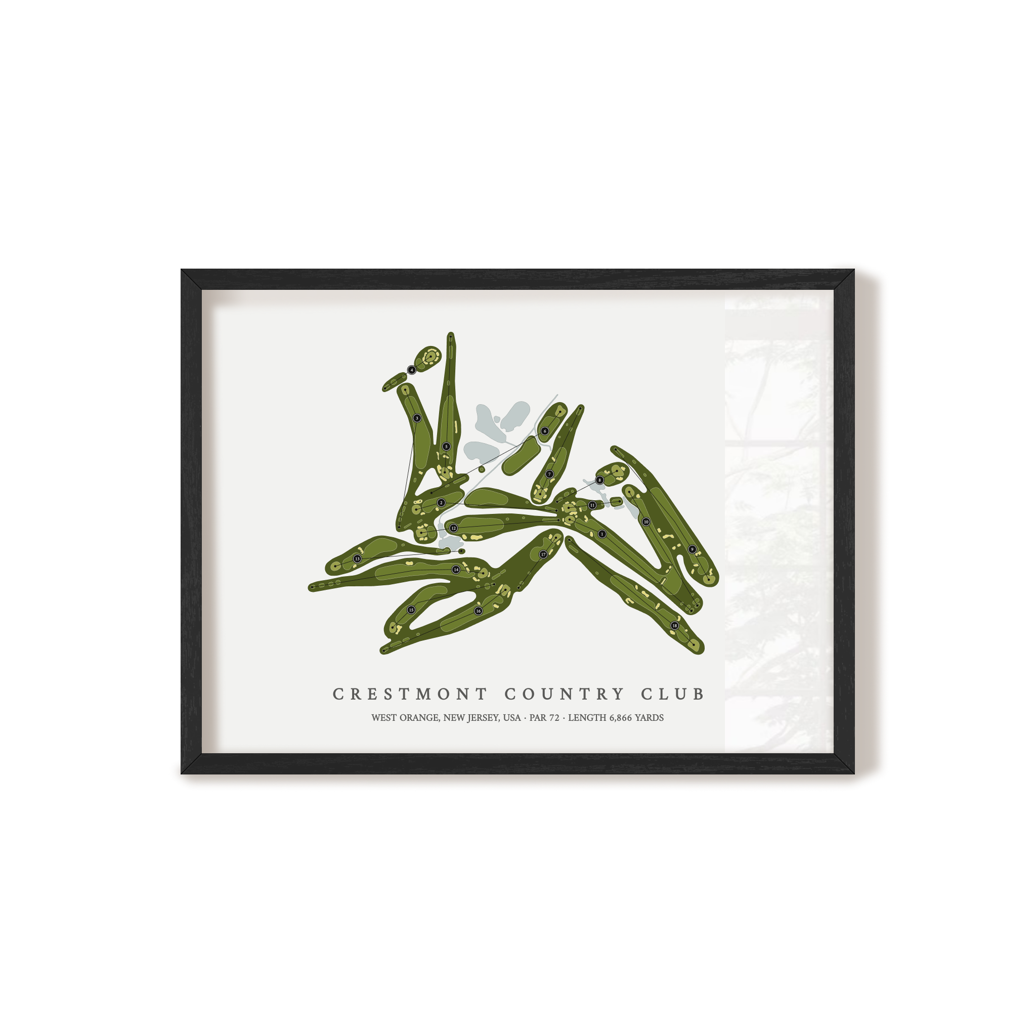 Crestmont Country Club | Golf Course Print | Black Frame