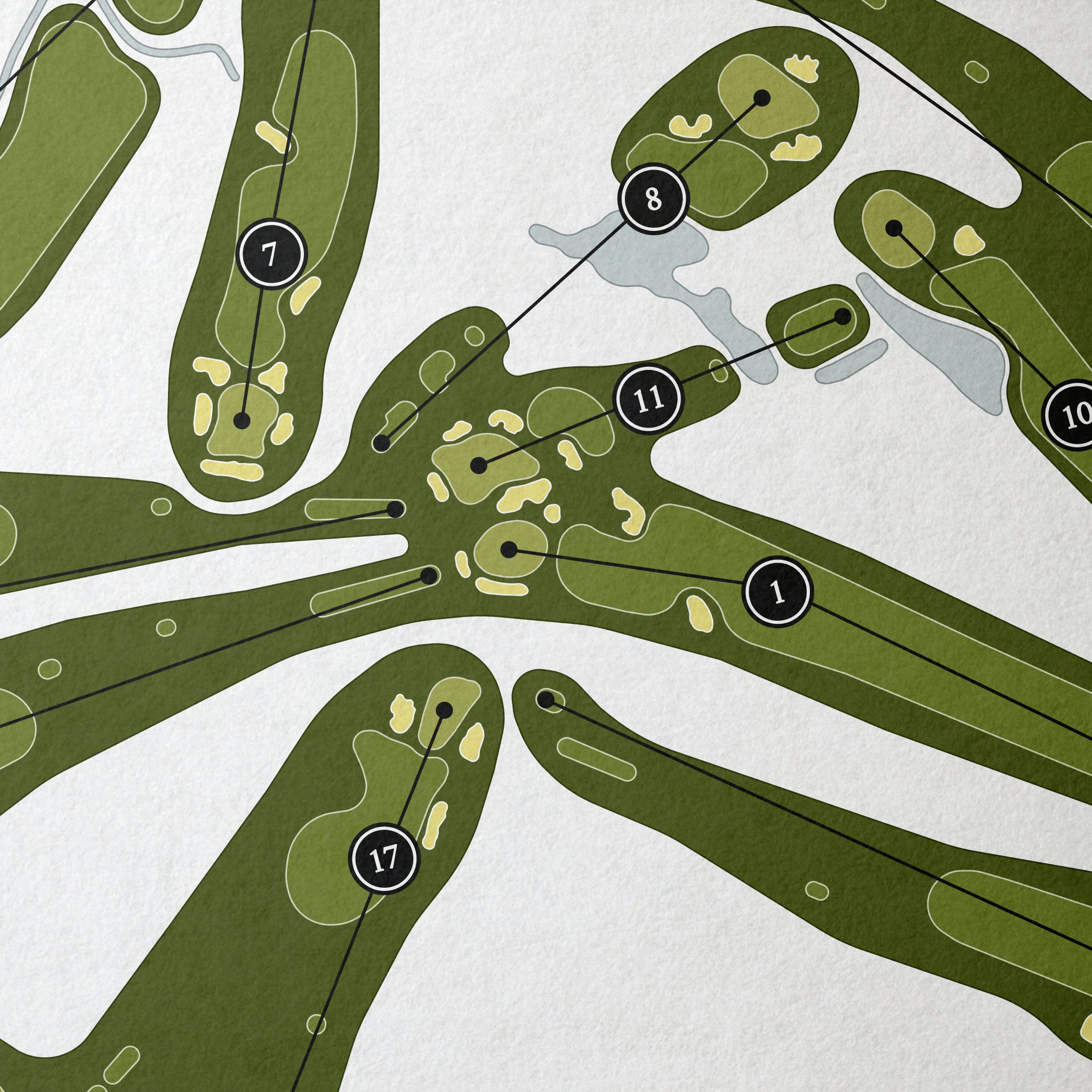 Crestmont Country Club | Golf Course Print | Close Up