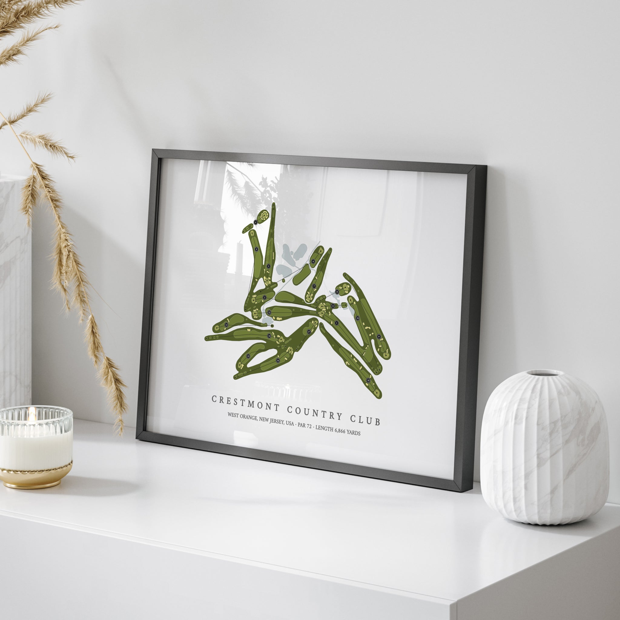 Crestmont Country Club | Golf Course Print | On Table