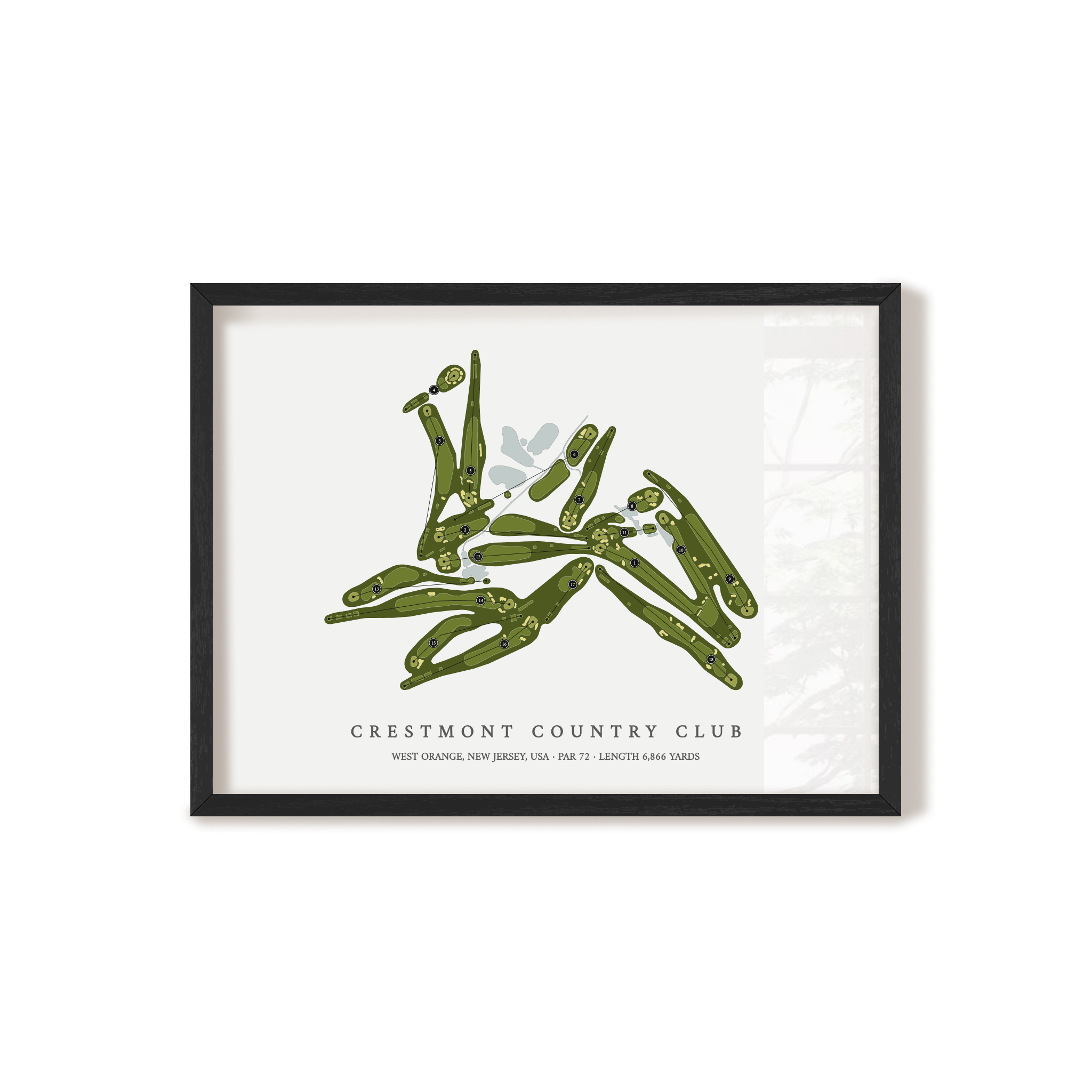 Crestmont Country Club | Golf Course Map | Black Frame 