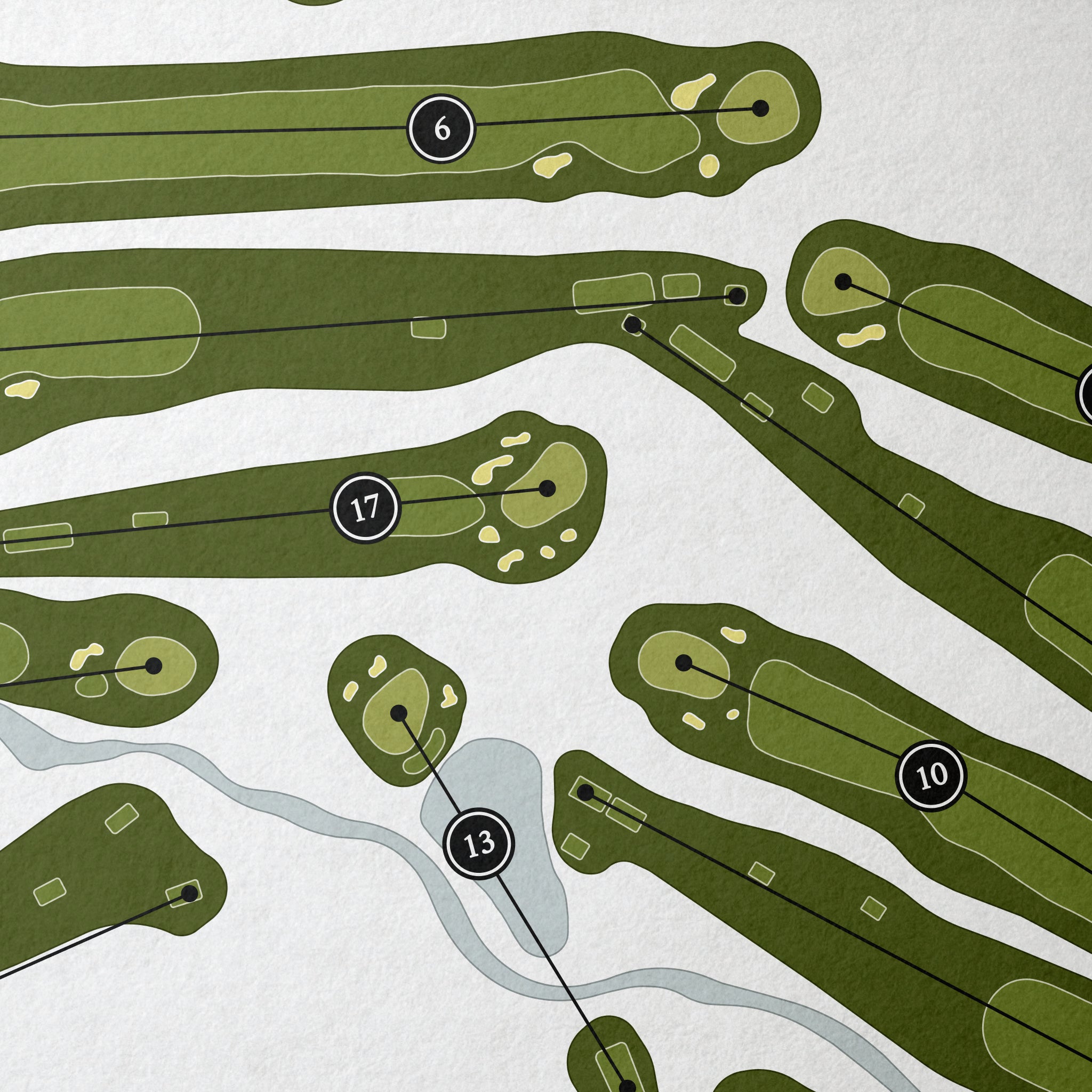 Crestwicke Country Club | Golf Course Print | Close Up