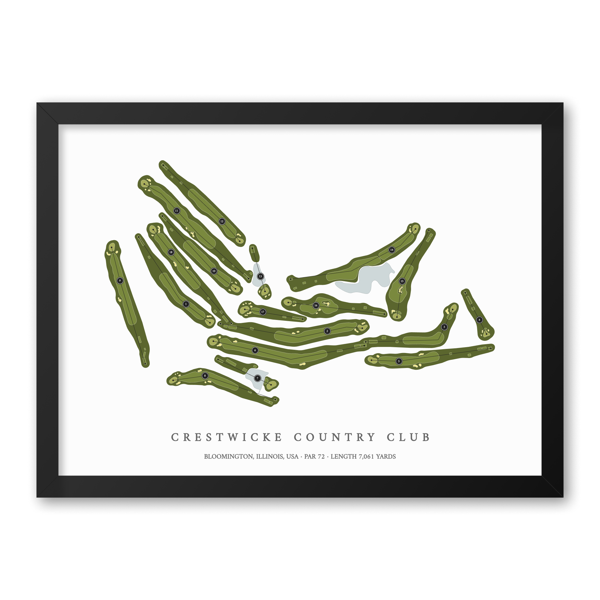 Crestwicke Country Club | Golf Course Print | Black Frame