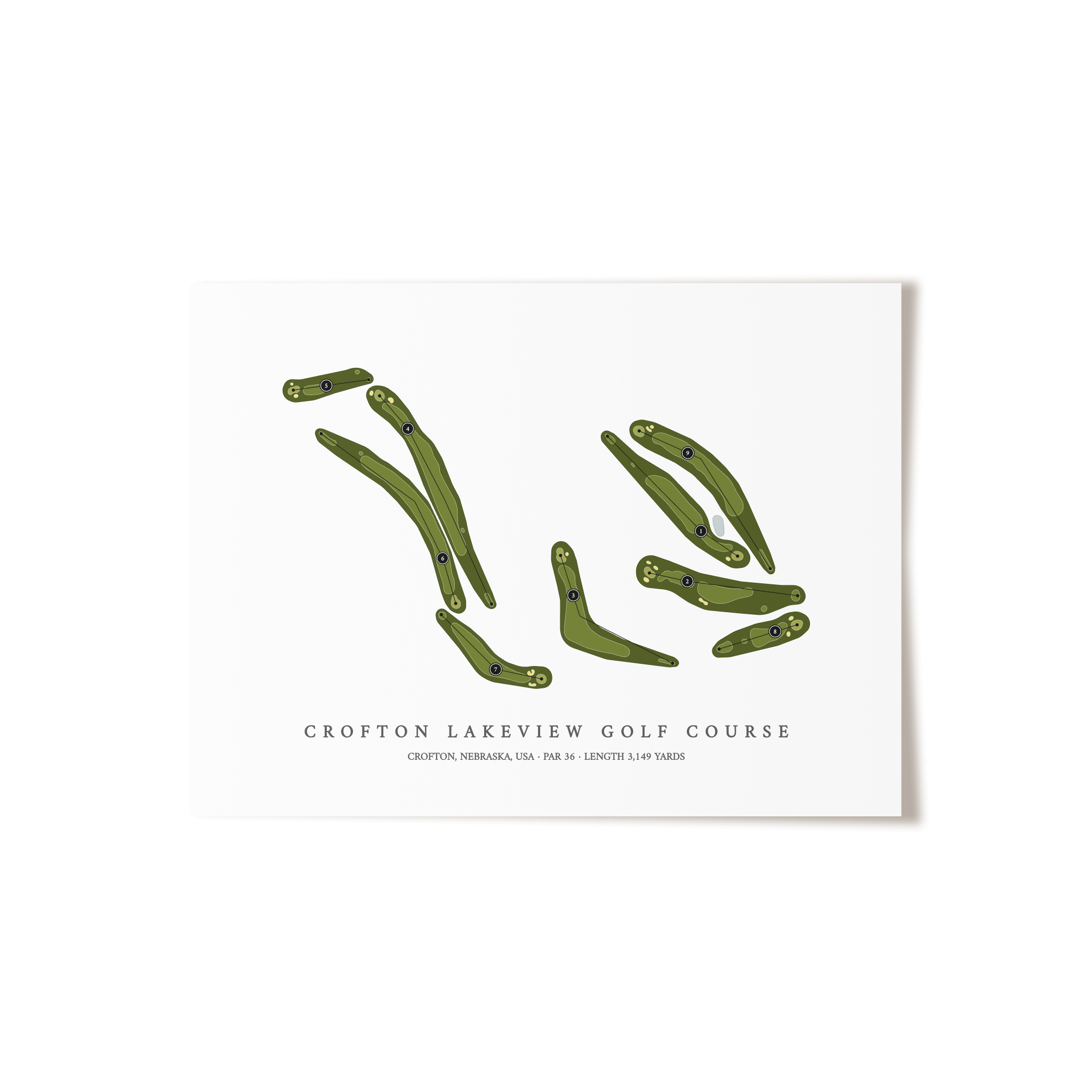 Crofton Lakeview Golf Course | Golf Course Map | Unframed 