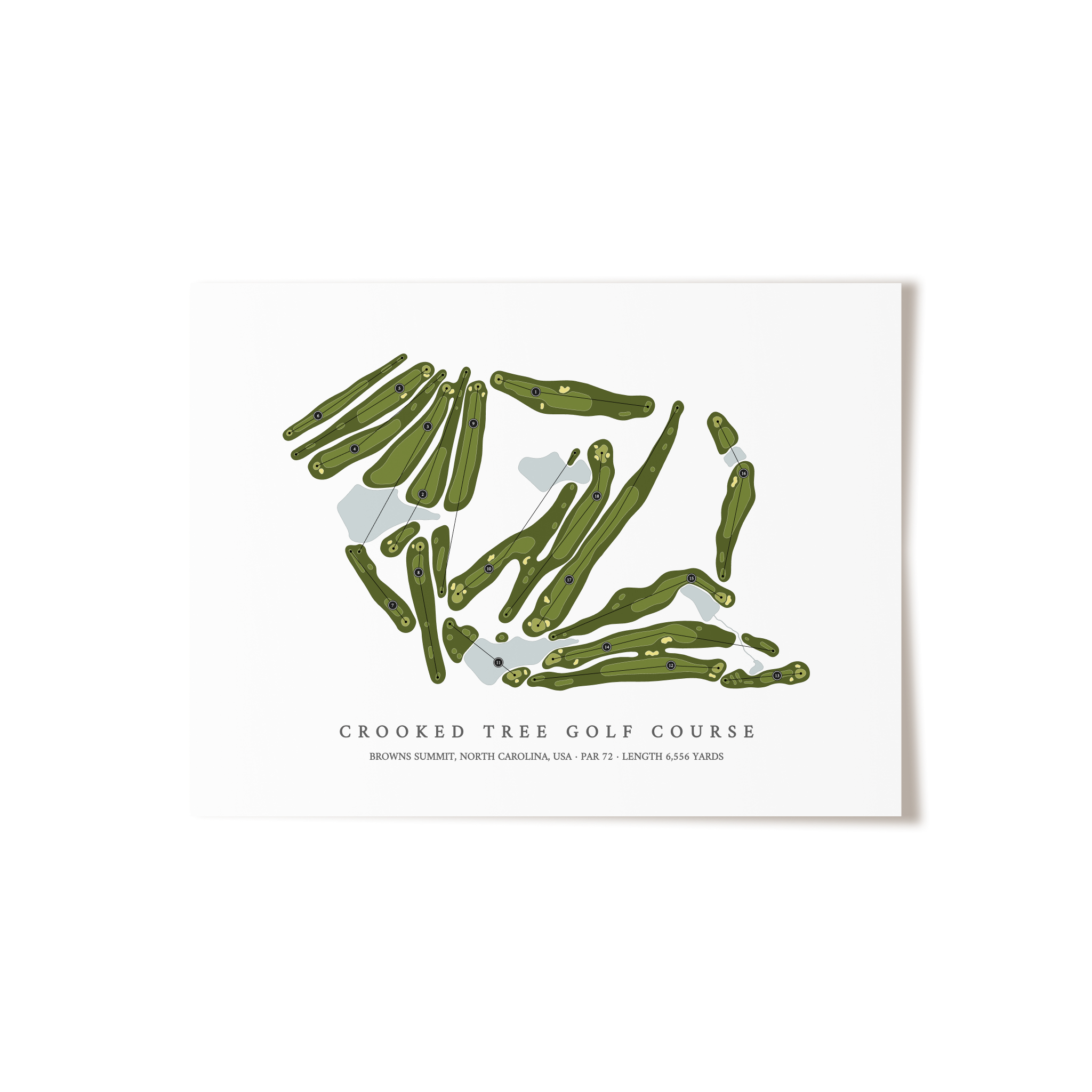 Crooked Tree Golf Course | Golf Course Map | Unframed 