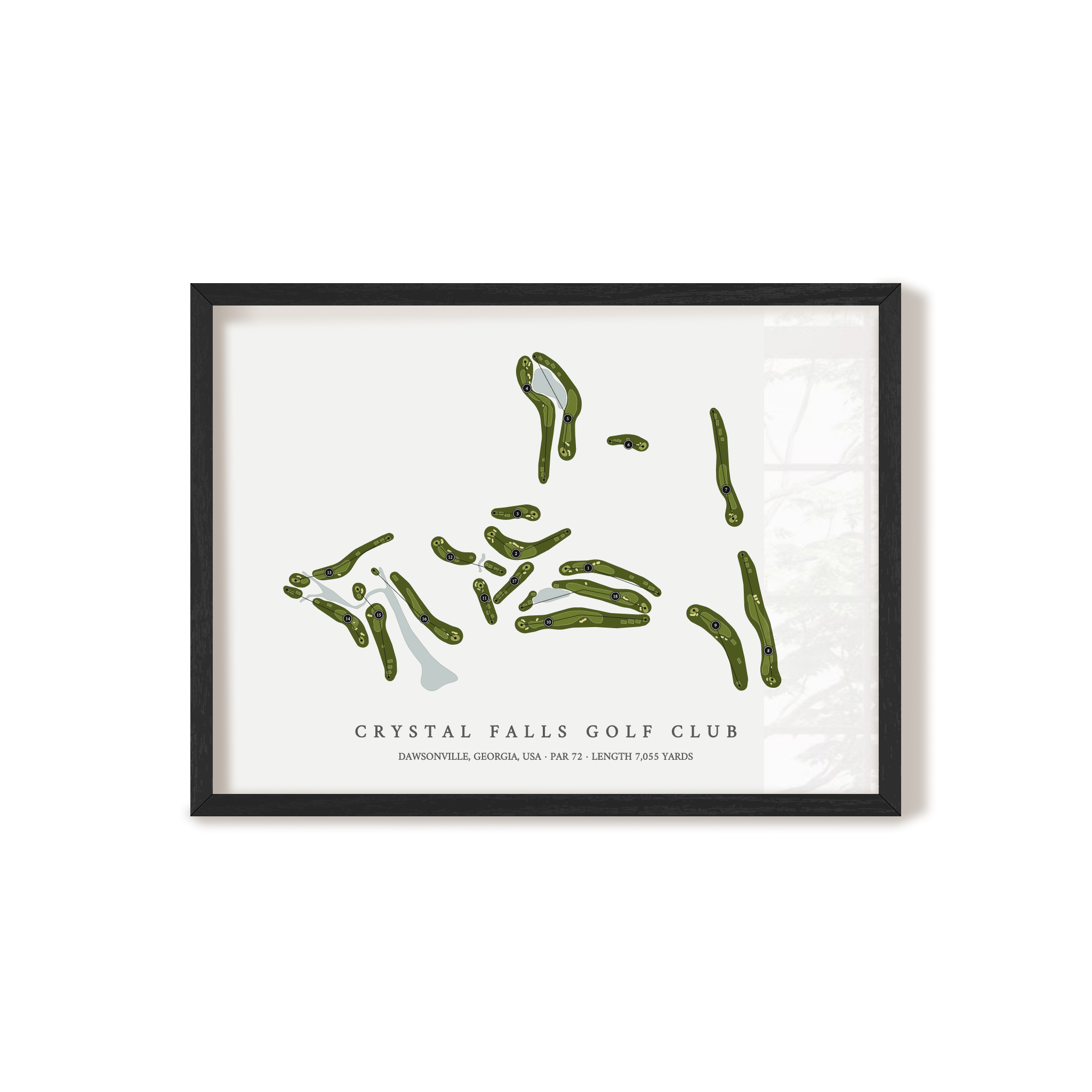 Crystal Falls Golf Club | Golf Course Map | Black Frame 