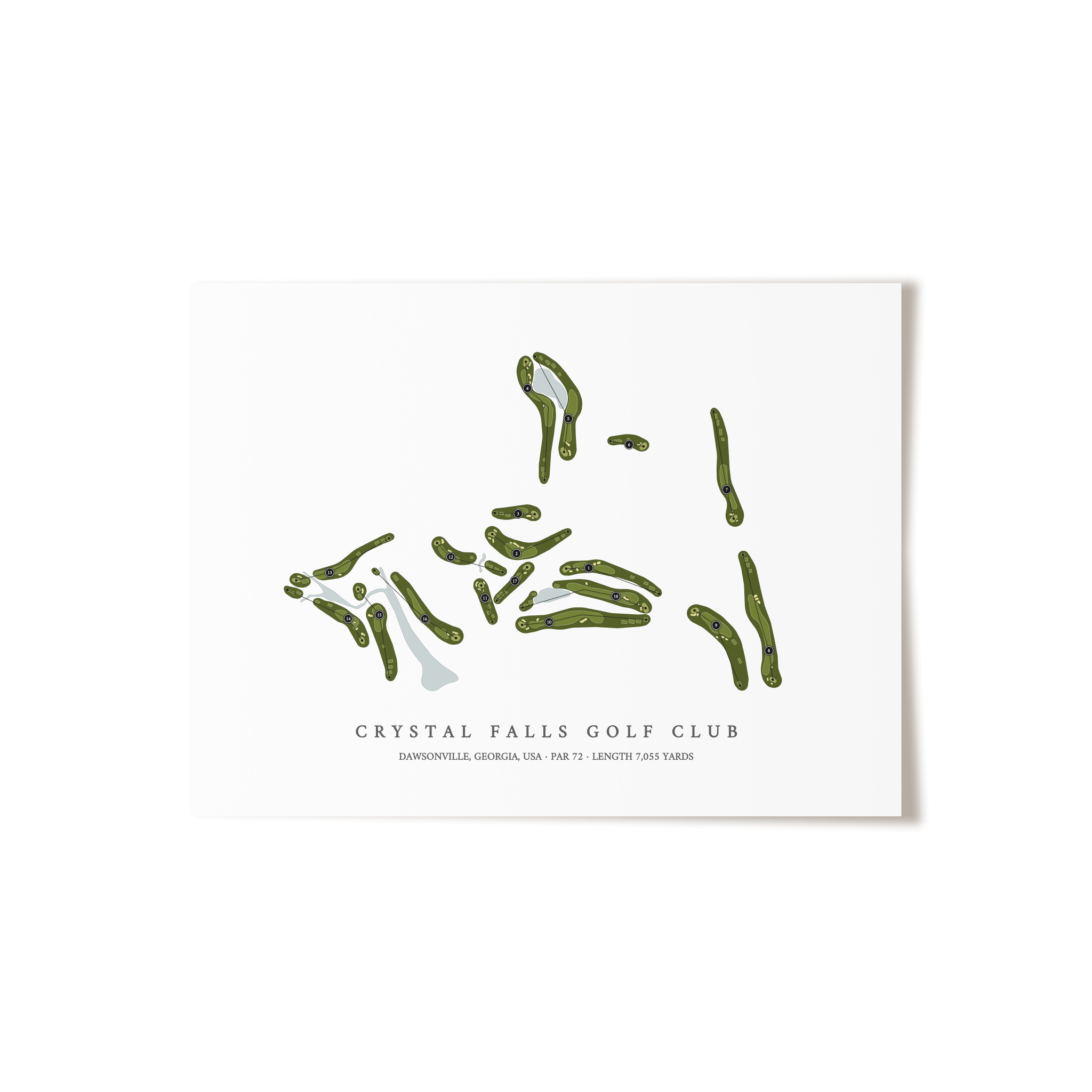 Crystal Falls Golf Club | Golf Course Map | Unframed 