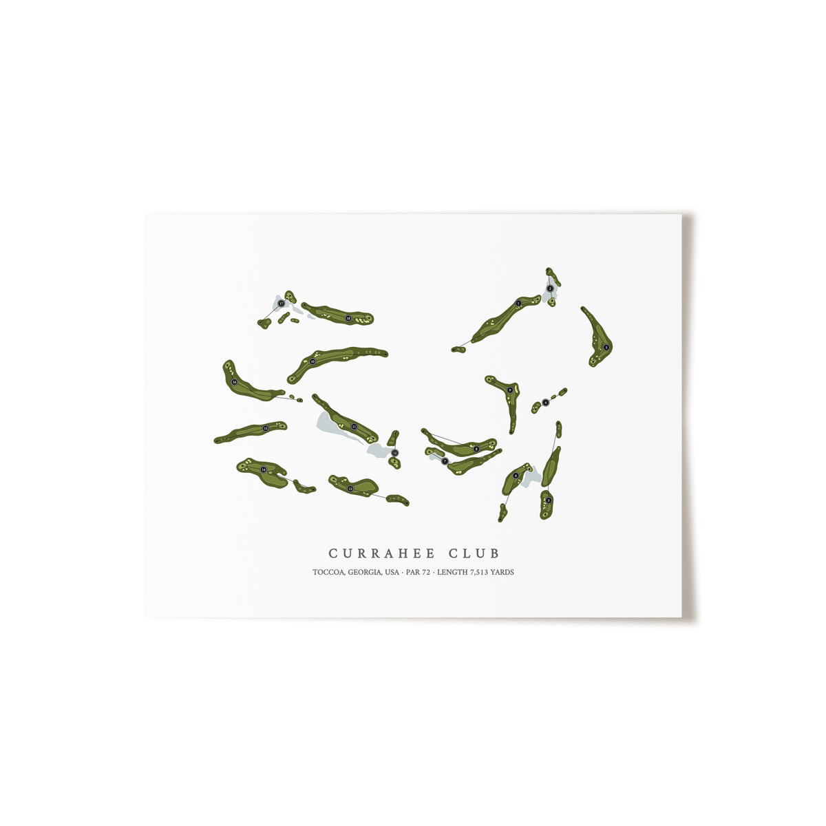 Currahee Club | Golf Course Map | Unframed