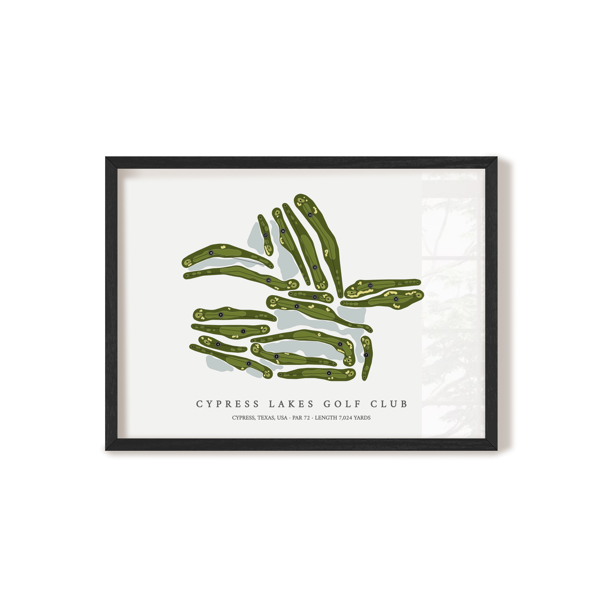 Cypress Lakes Golf Club | Golf Course Map | Black Frame