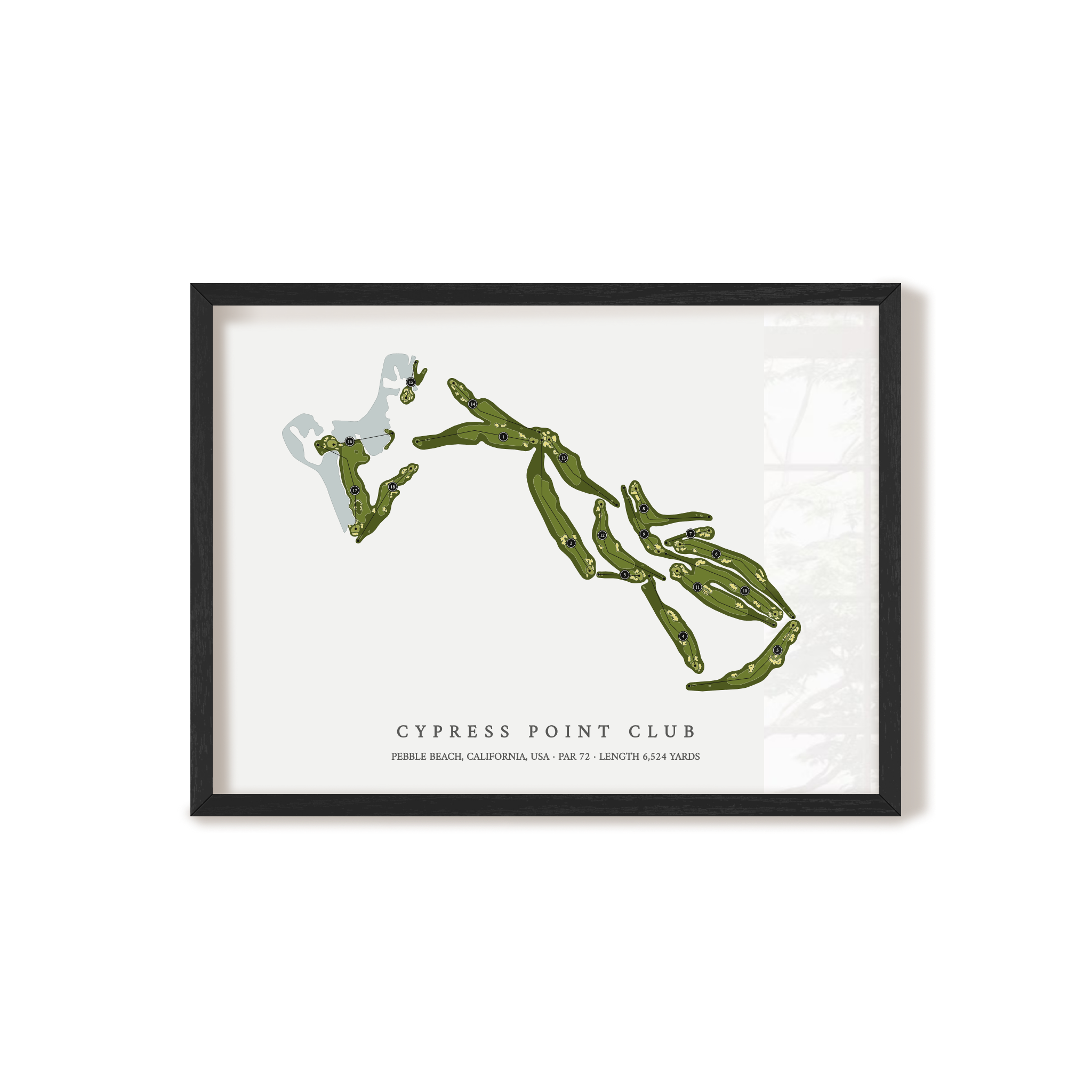 Cypress Point Club | Golf Course Print | Black Frame 