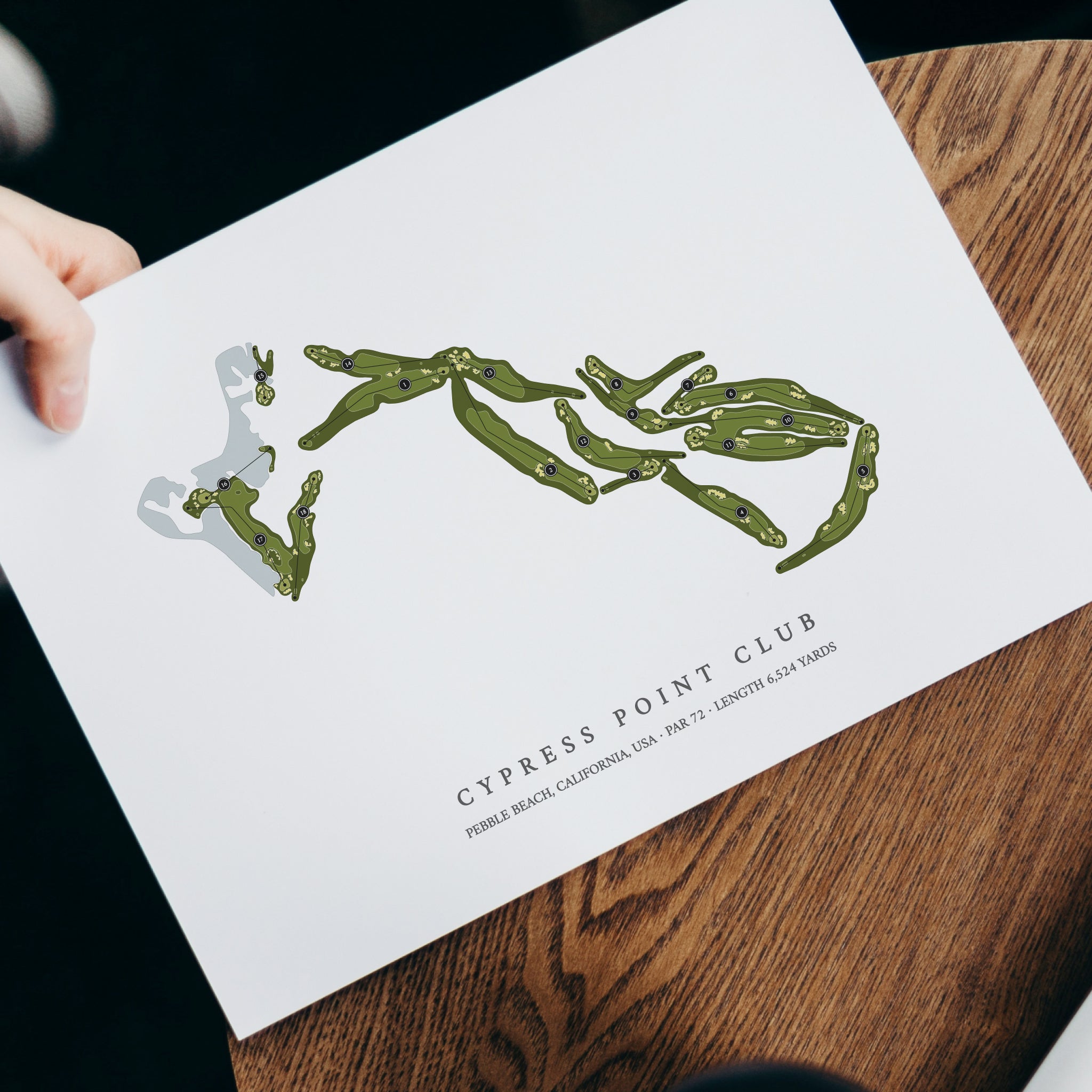 Cypress Point Club| Golf Course Print | With Laptop 
