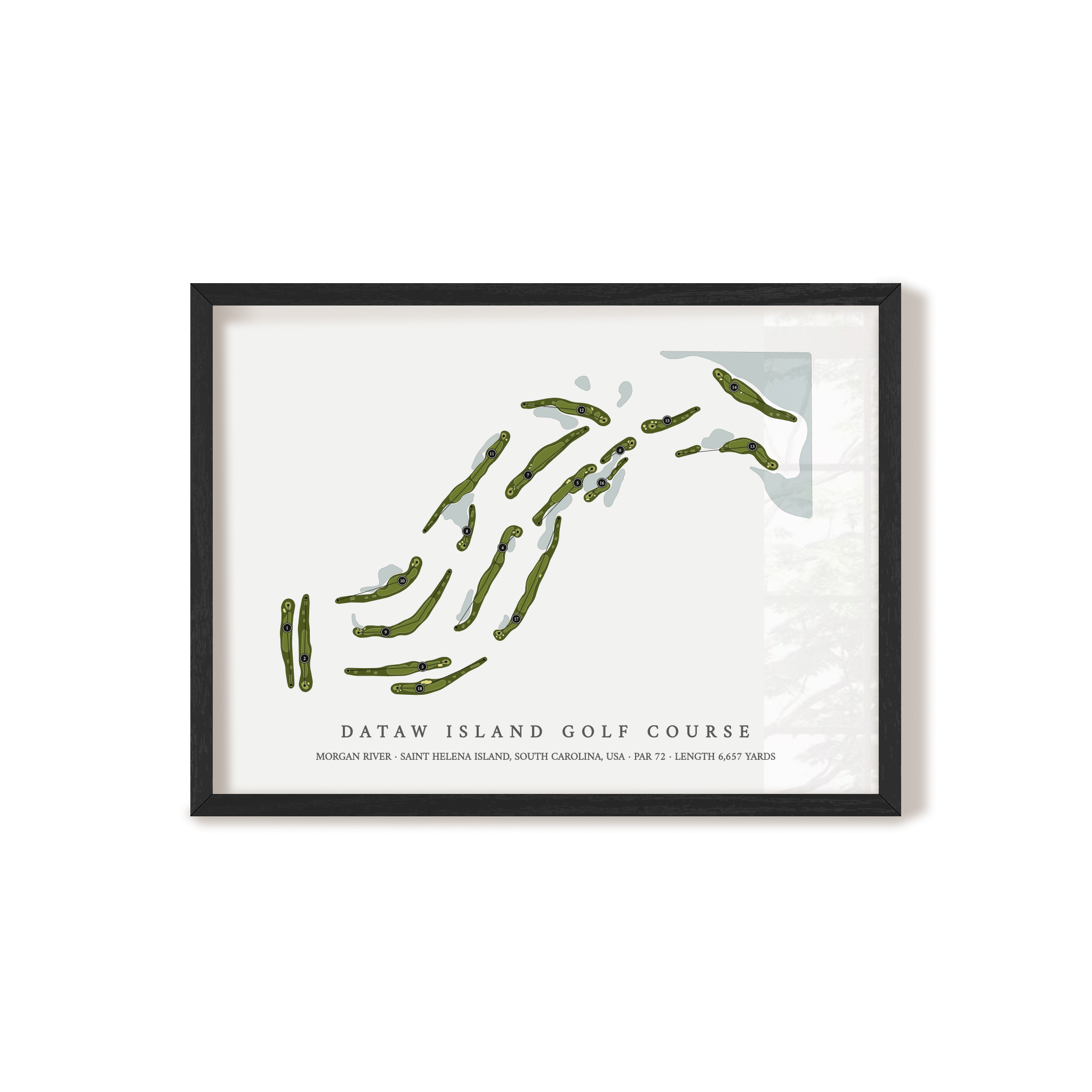 Dataw Island Golf Course - Morgan River | Golf Course Map | Black Frame 