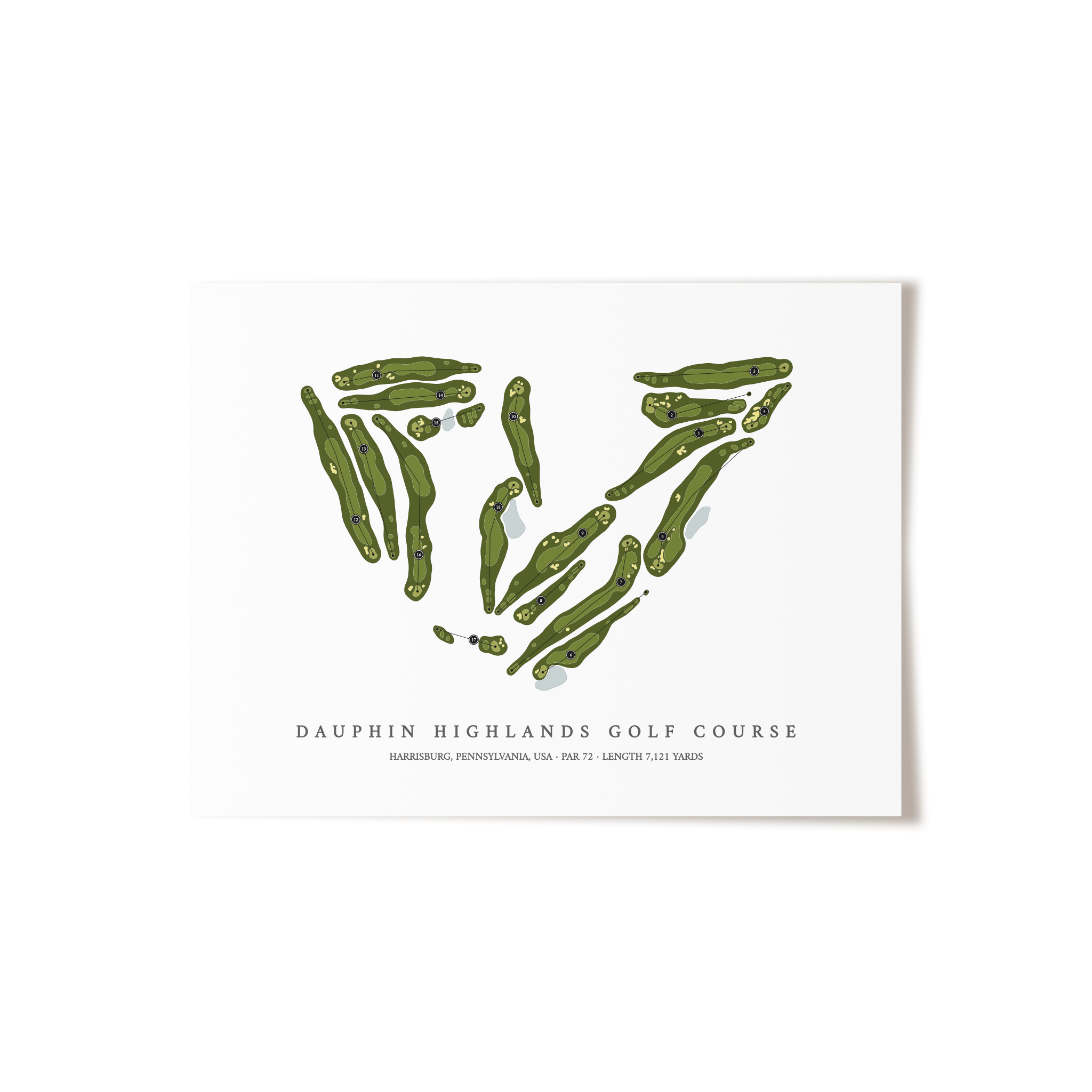 Dauphin Highlands Golf Course | Golf Course Map | Unframed 