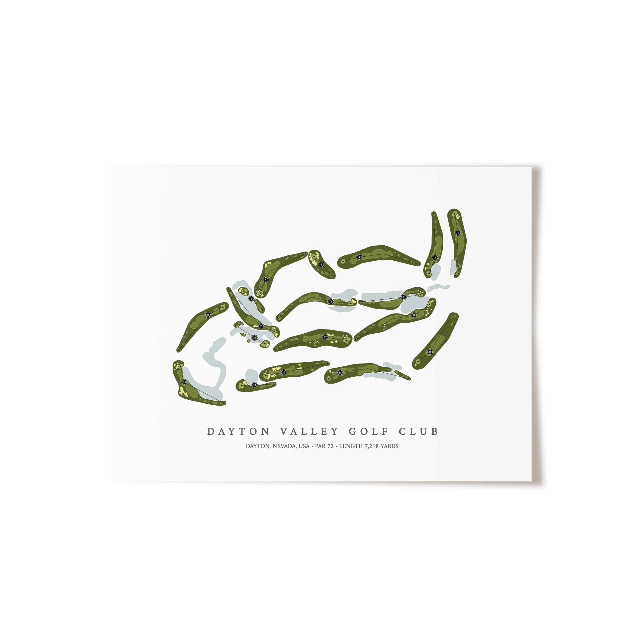 Dayton Valley Golf Club | Golf Course Map | Unframed 