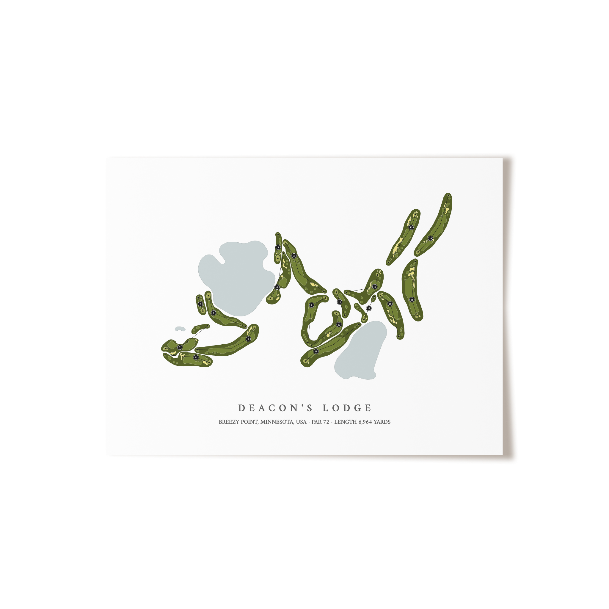 Deacon's Lodge | Golf Course Map | Unframed 