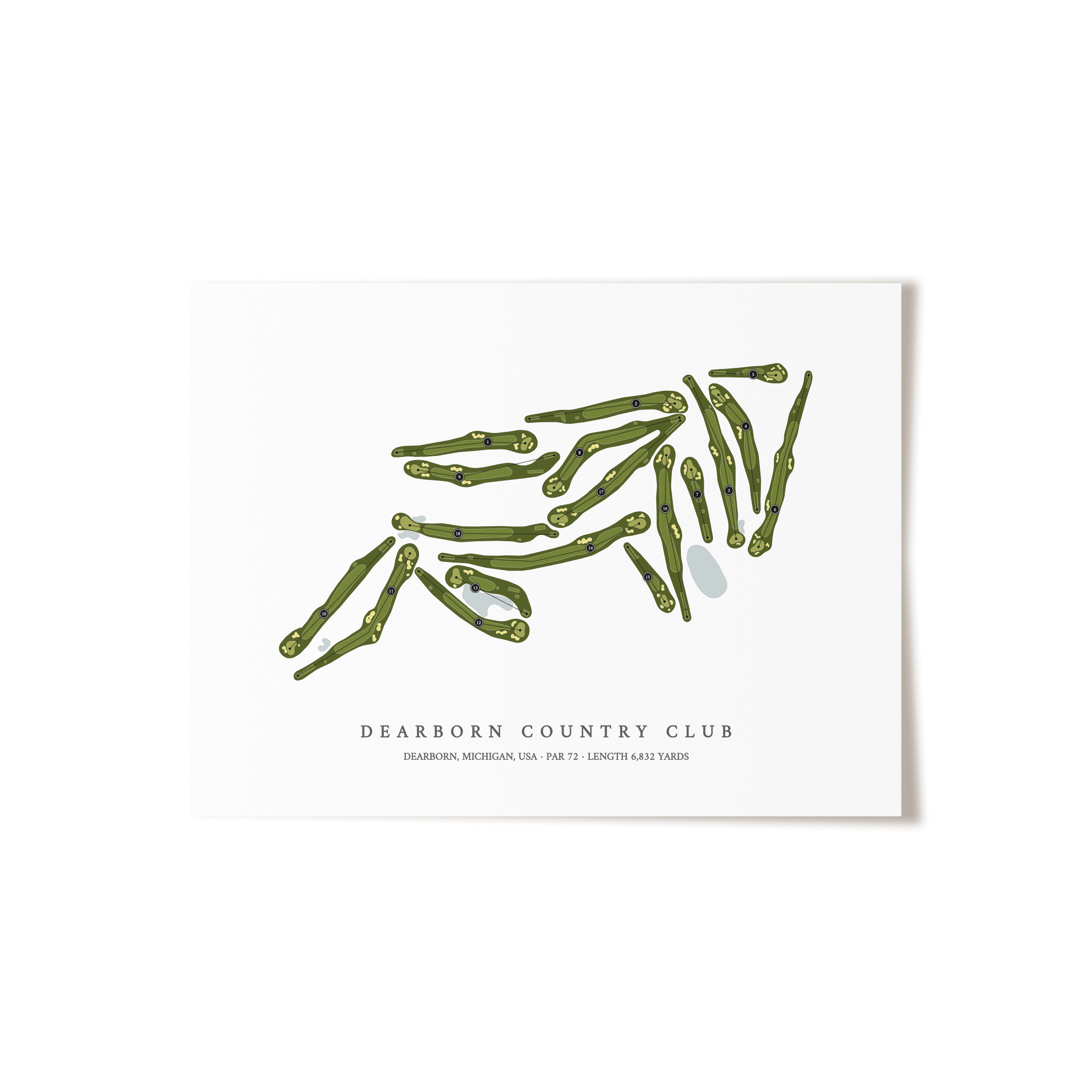 Dearborn Country Club | Golf Course Map | Unframed 
