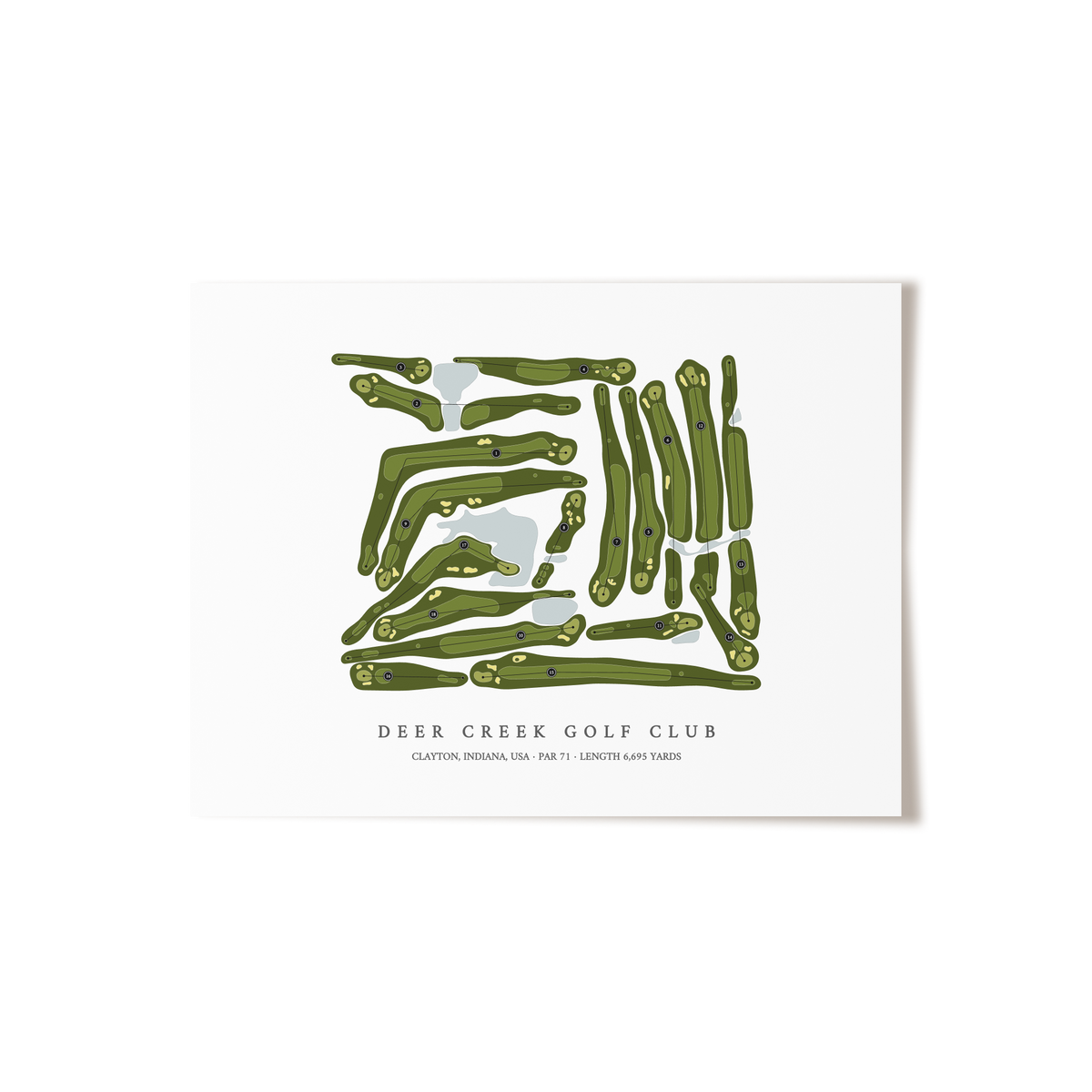Deer Creek Golf Club | Golf Course Map | Unframed 