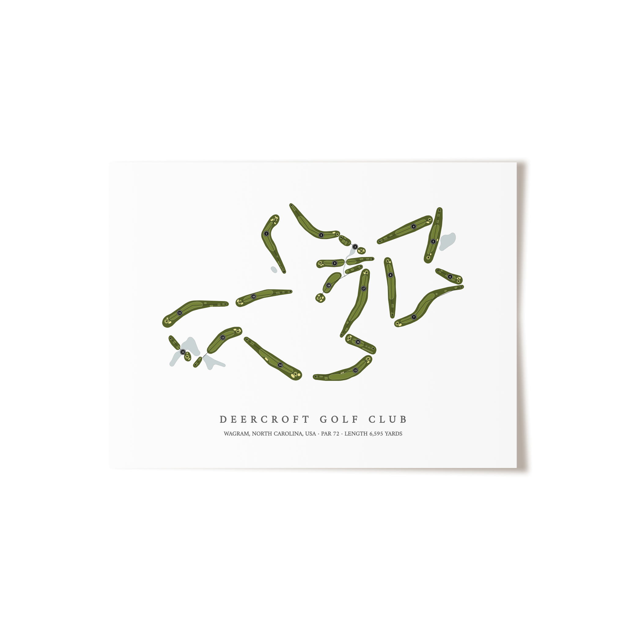 Deercroft Golf Club | Golf Course Map | Unframed 