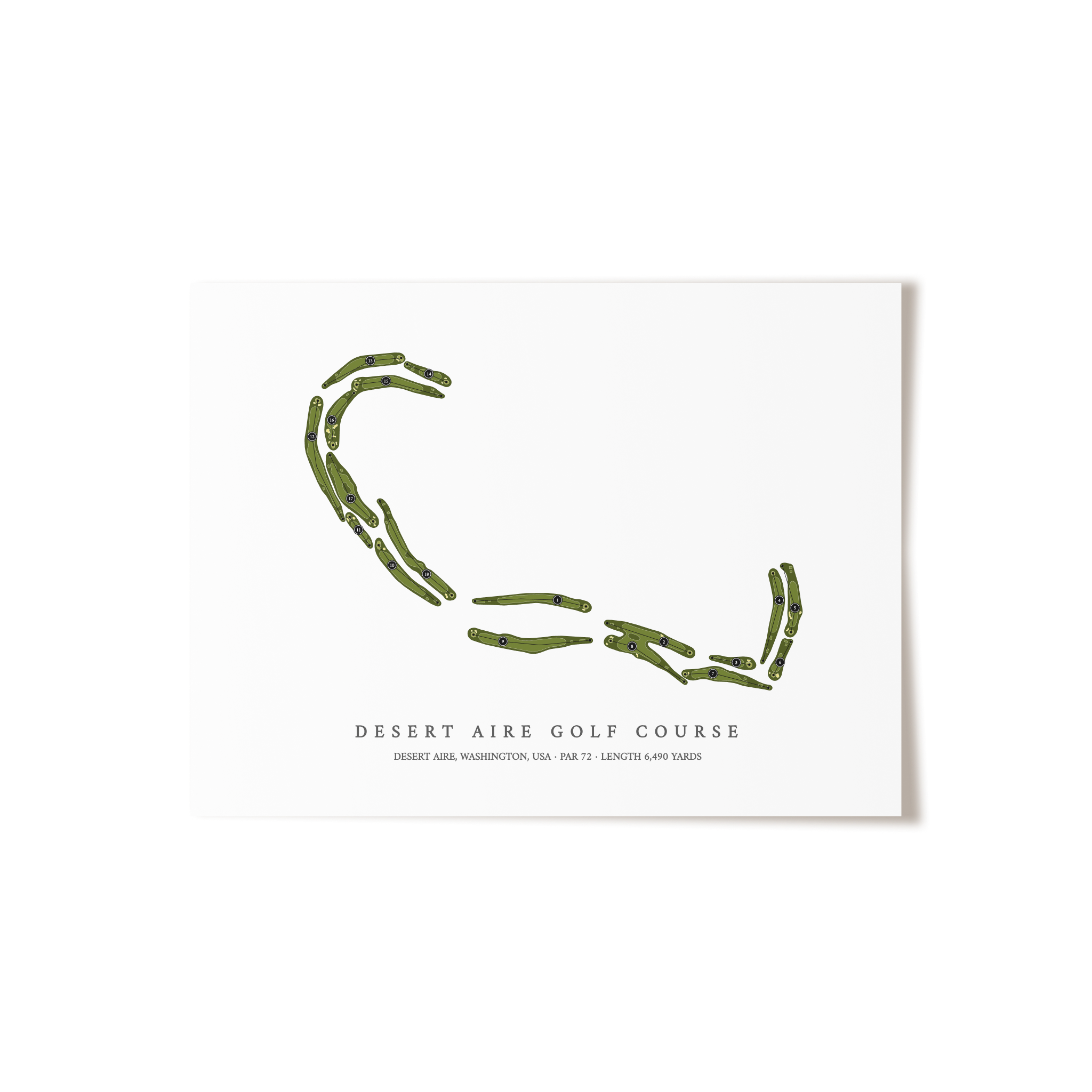 Desert Aire Golf Course | Golf Course Map | Unframed 