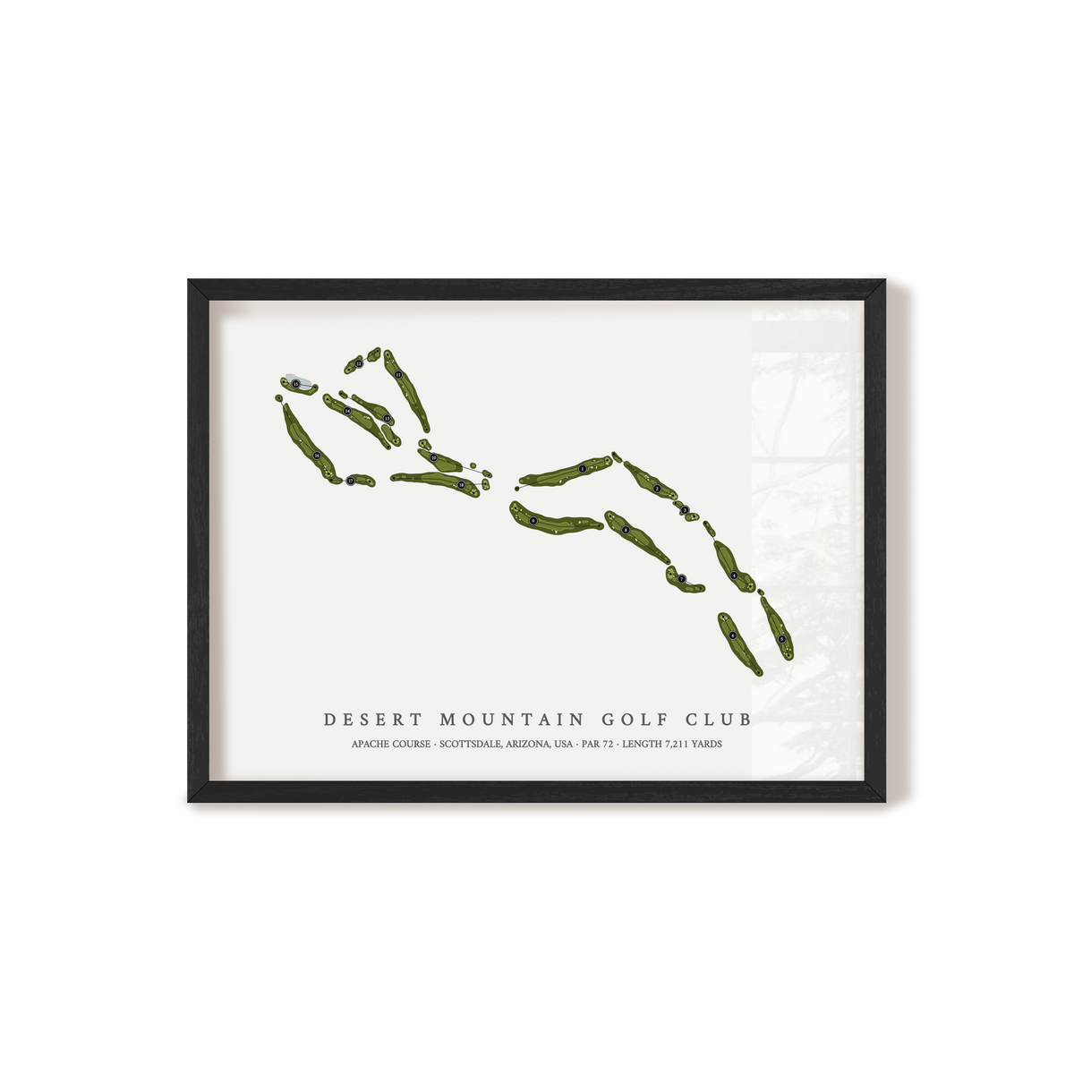 Desert Mountain Golf Club - Apache Course | Golf Course Map | Black Frame