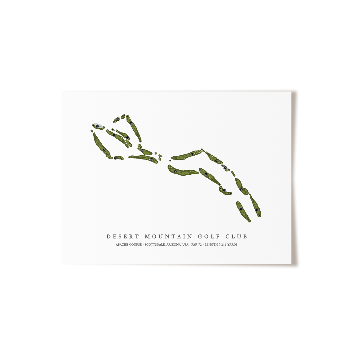 Desert Mountain Golf Club - Apache Course | Golf Course Map | Unframed