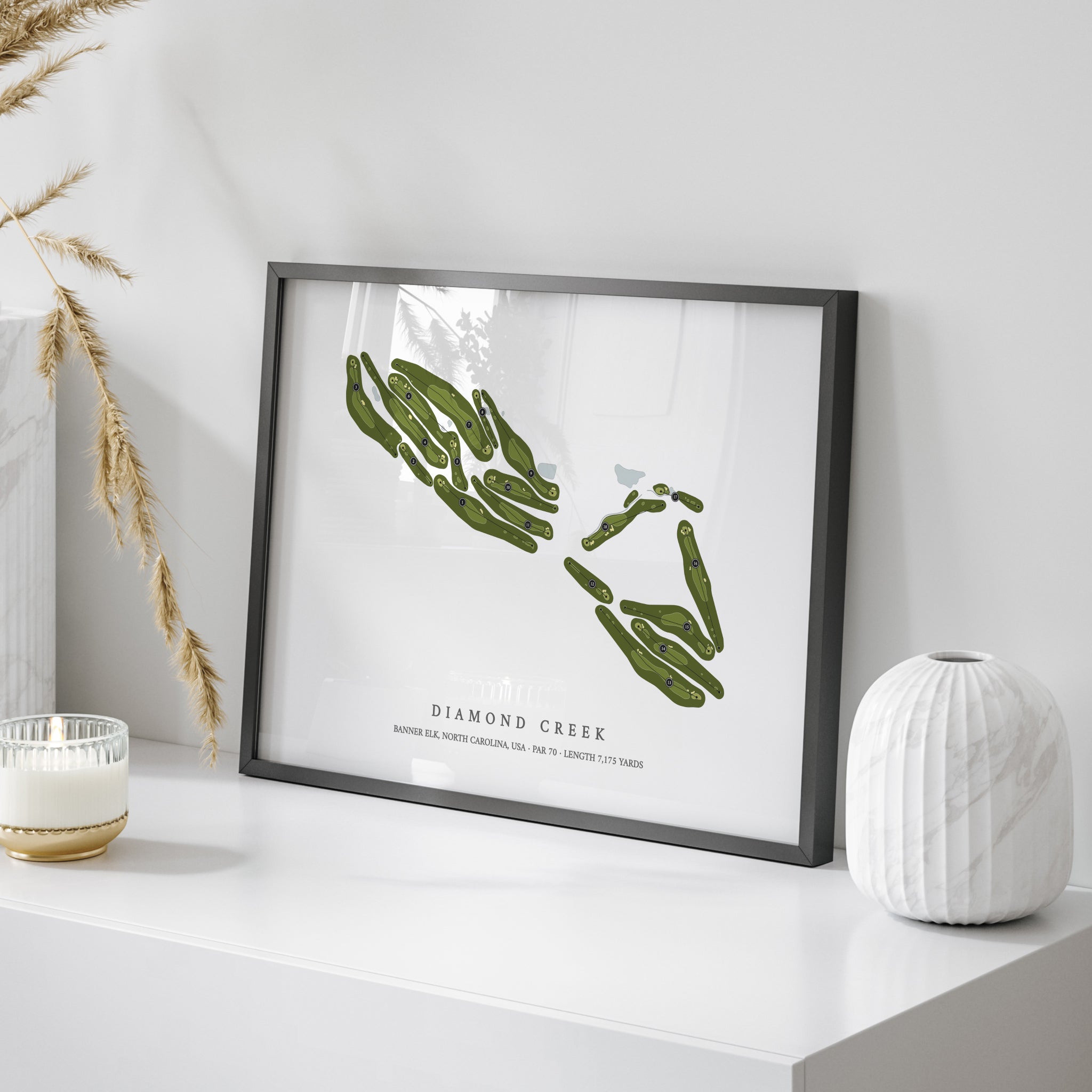 Diamond Creek | Golf Course Print | On Table