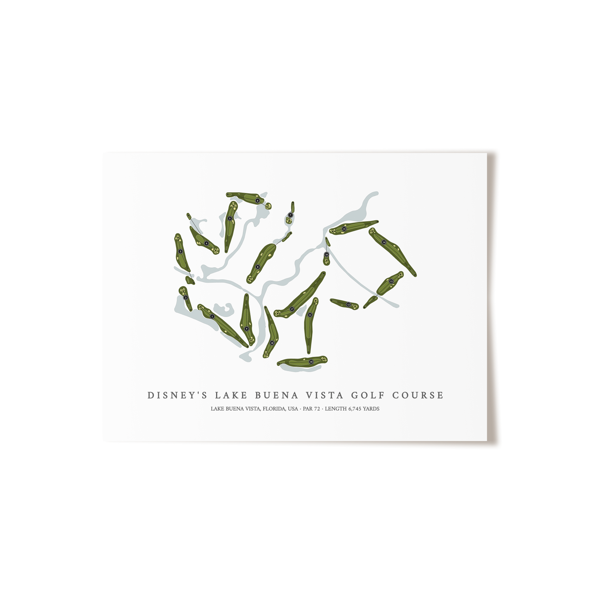 Disney's Lake Buena Vista Golf Course | Golf Course Map | Unframed 