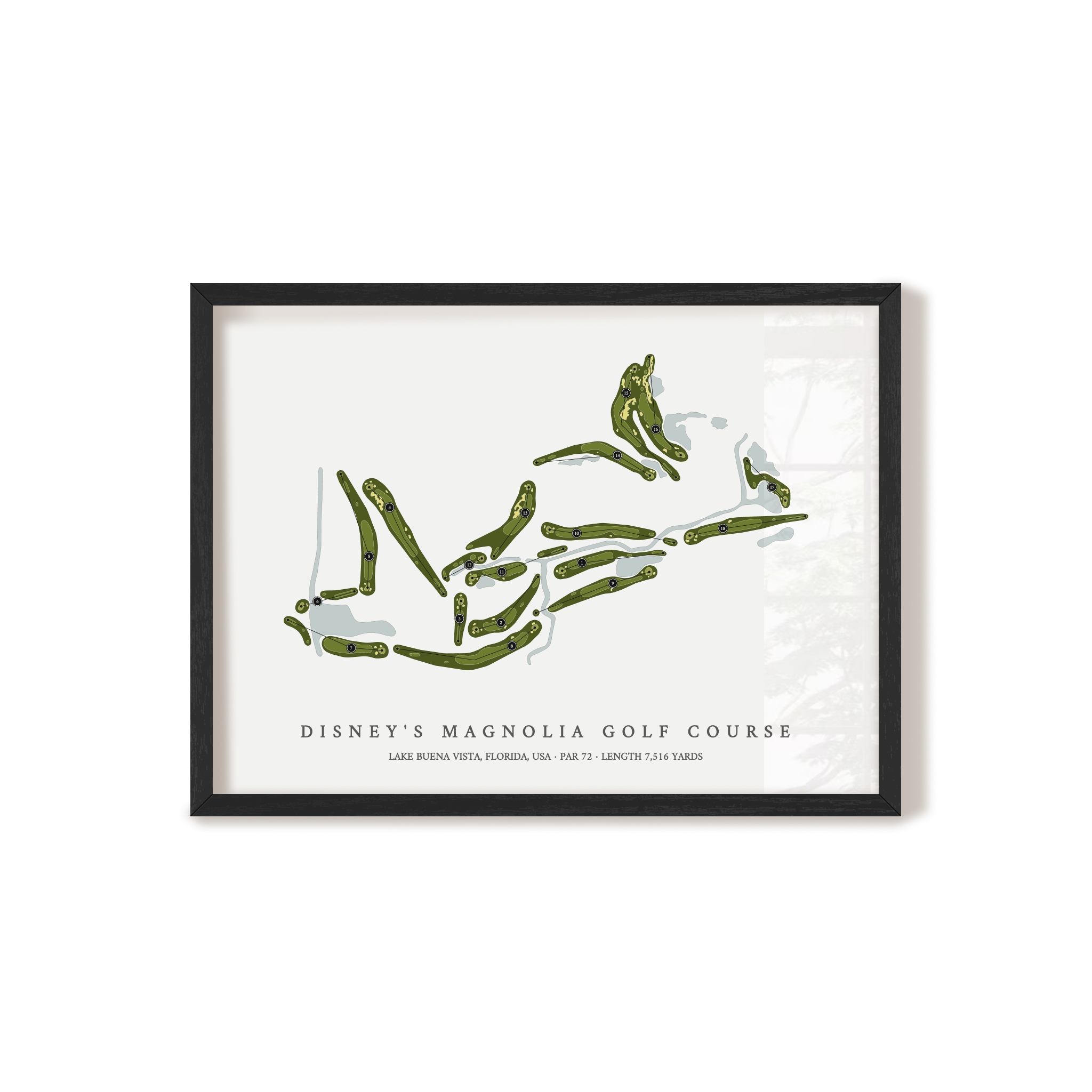 Disney's Magnolia Golf Course | Golf Course Map | Black Frame 