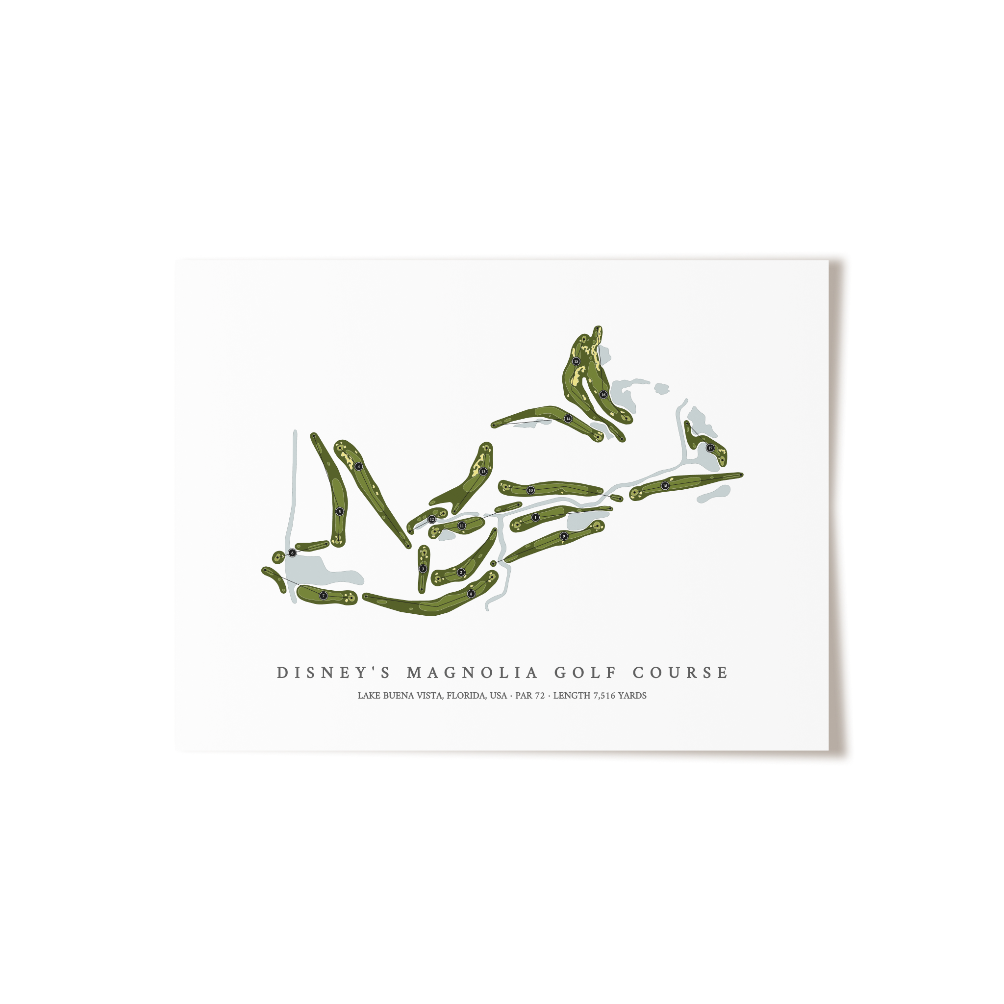 Disney's Magnolia Golf Course | Golf Course Map | Unframed 