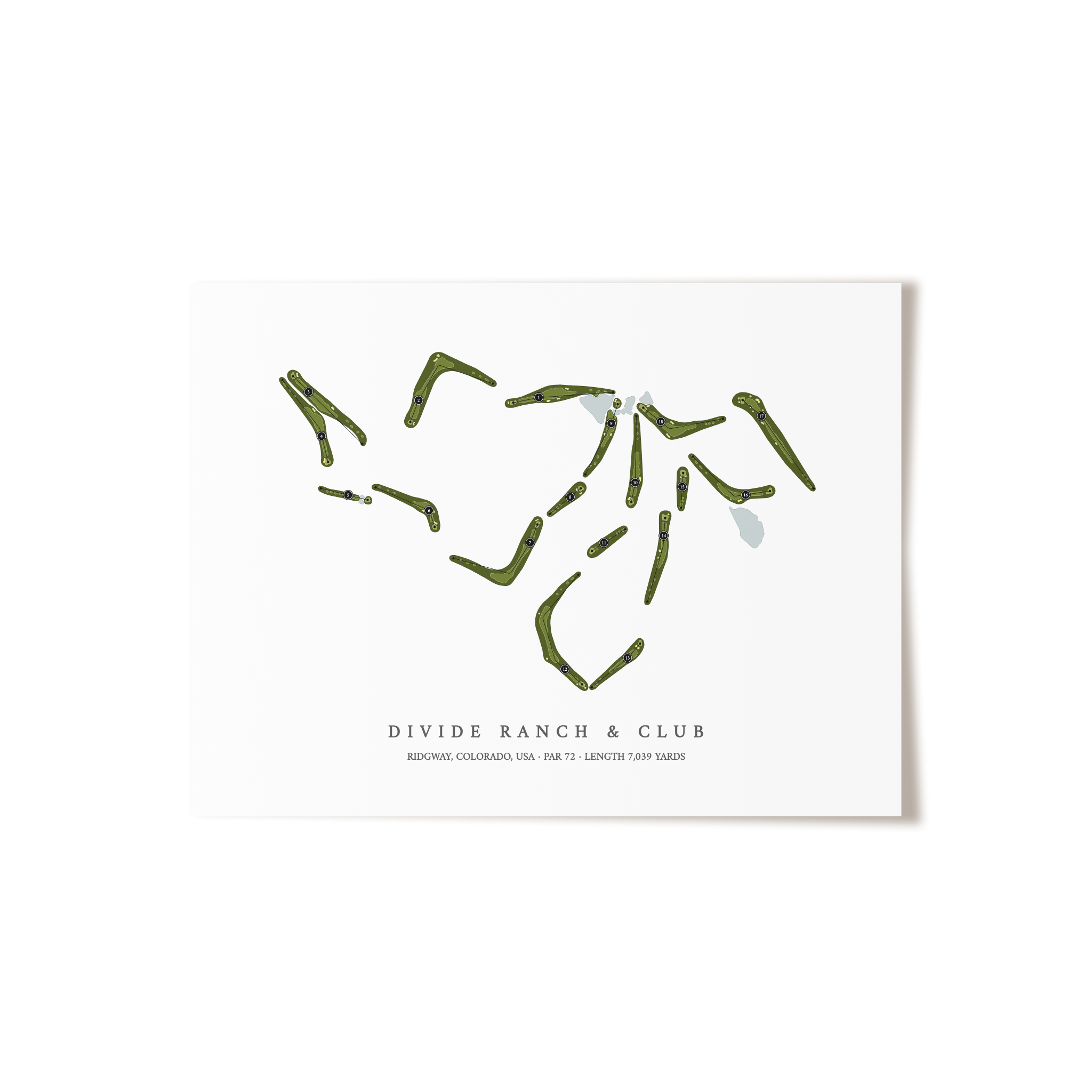 Divide Ranch & Club | Golf Course Map | Unframed 