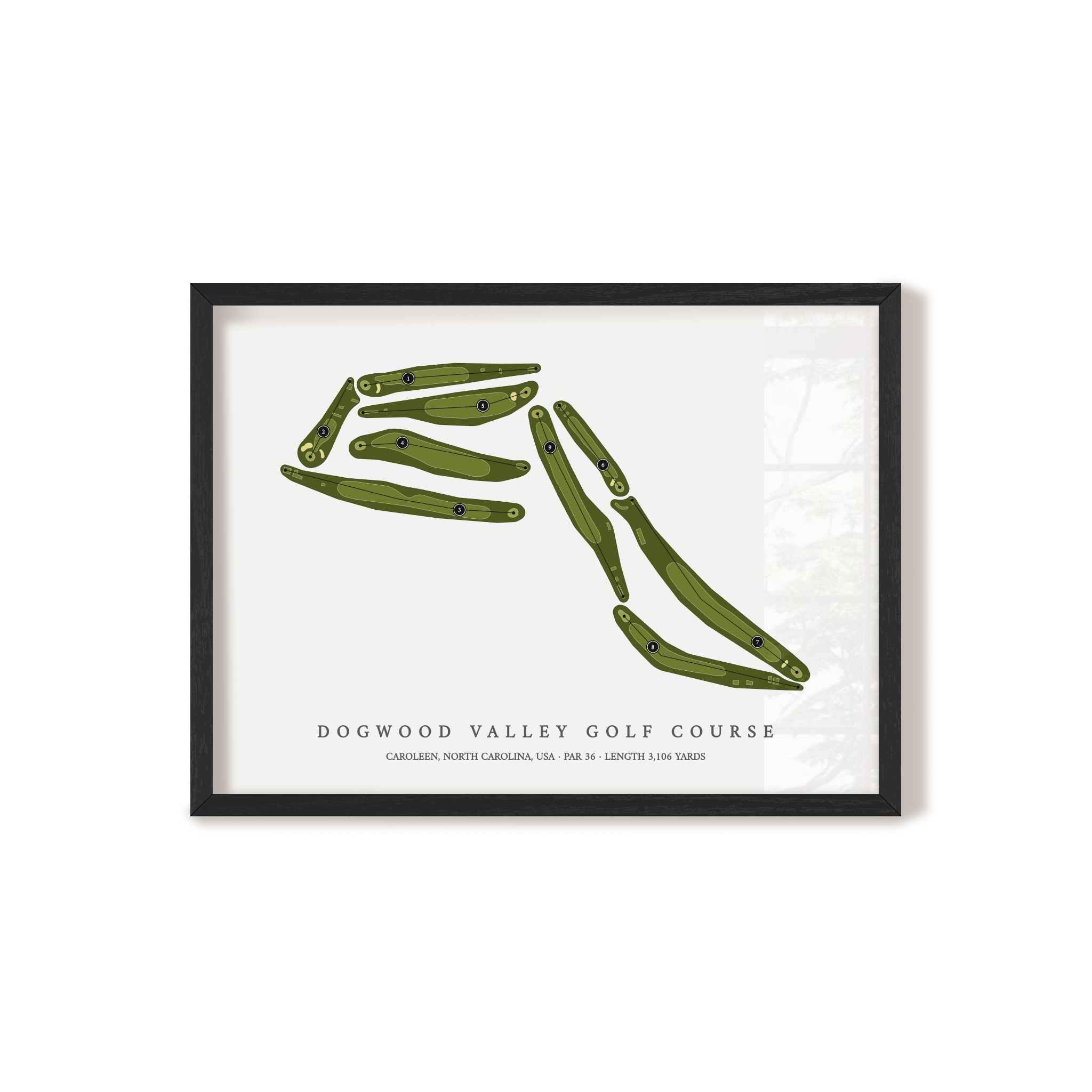 Dogwood Valley Golf Course | Golf Course Map | Black Frame 