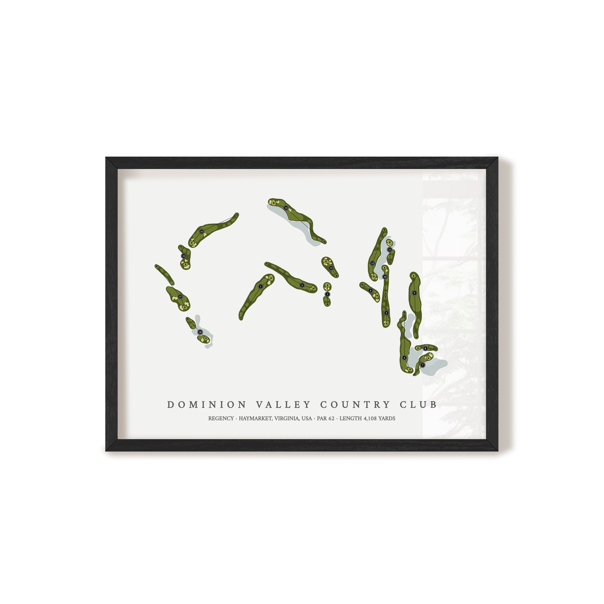 Dominion Valley Country Club - Regency Course | Golf Course Map | Black Frame 