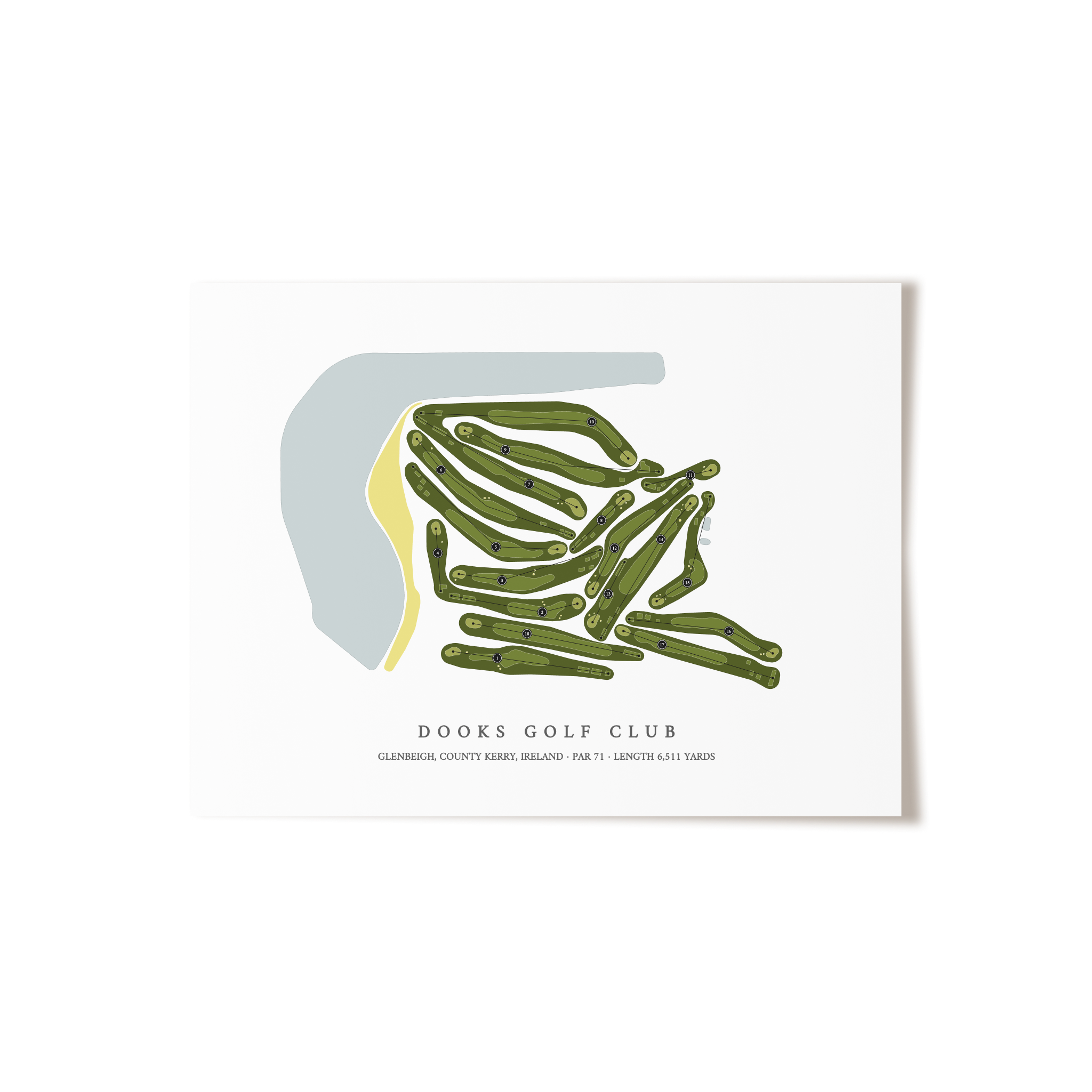 Dooks Golf Club | Golf Course Map | Unframed 