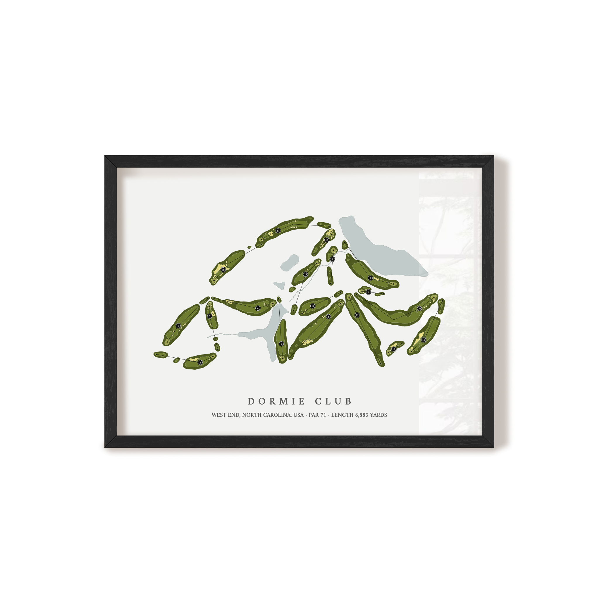Dormie Club | Golf Course Print | Black Frame