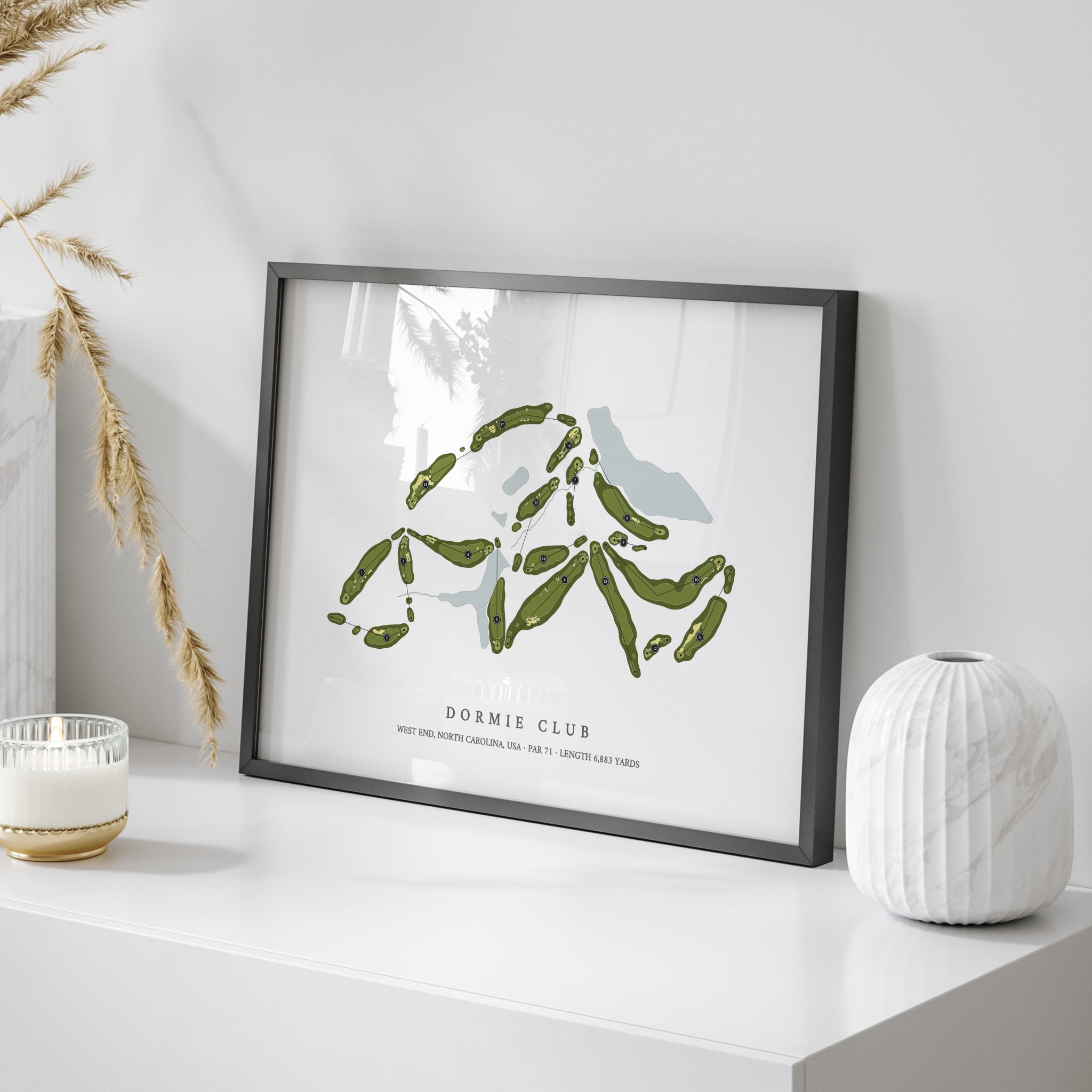 Dormie Club | Golf Course Print | On Table
