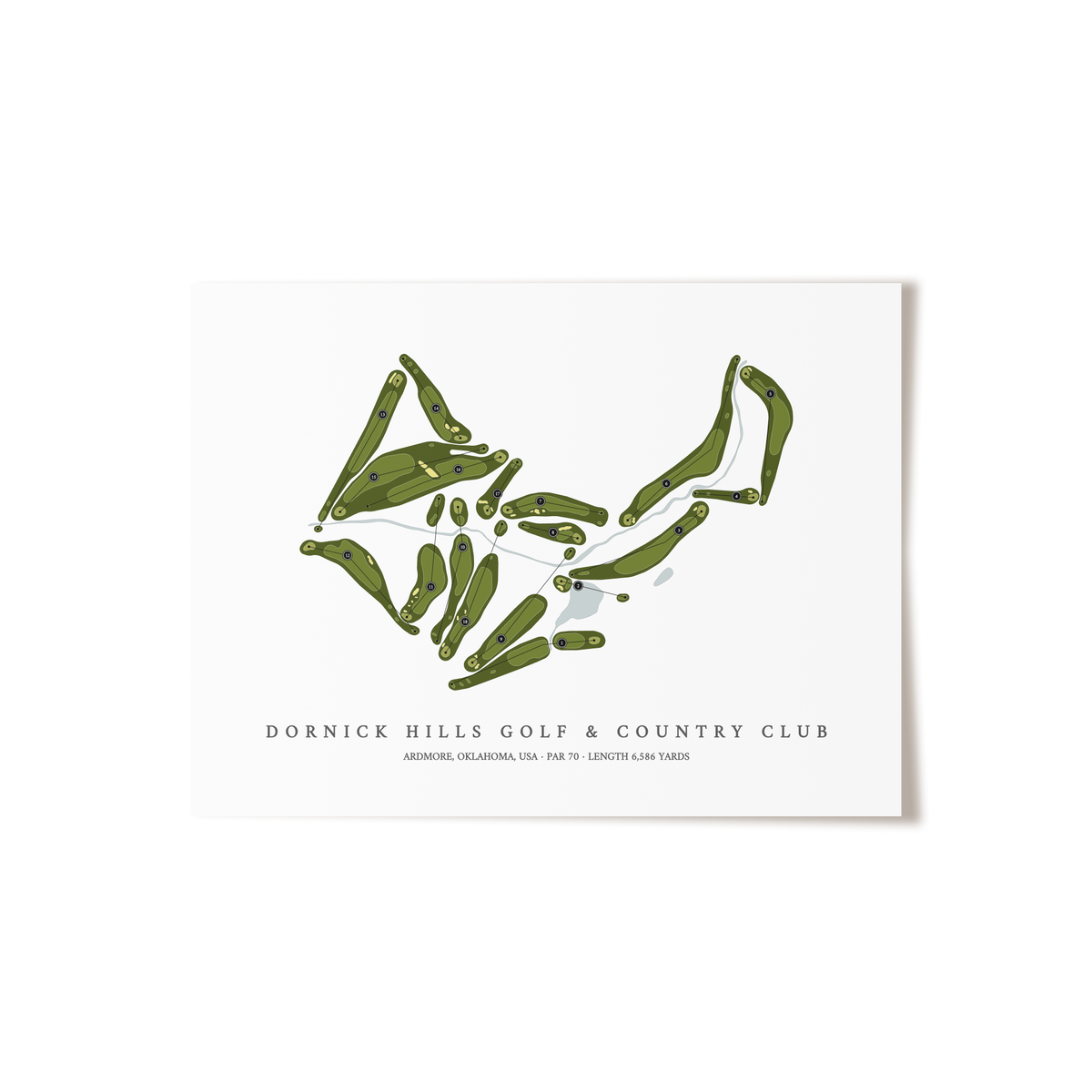 Dornick Hills Golf & Country Club | Golf Course Map | Unframed