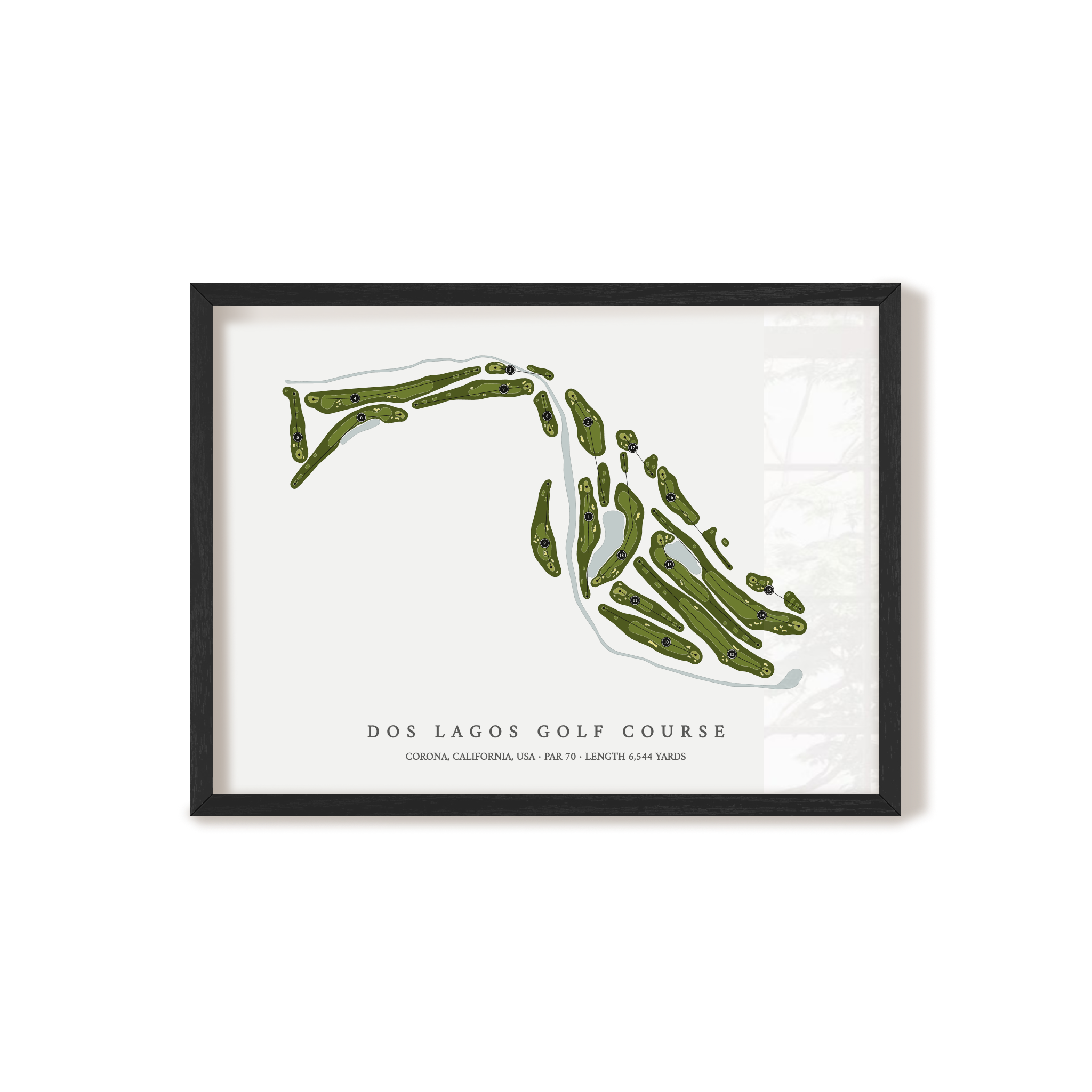 Dos Lagos Golf Course | Golf Course Map | Black Frame 