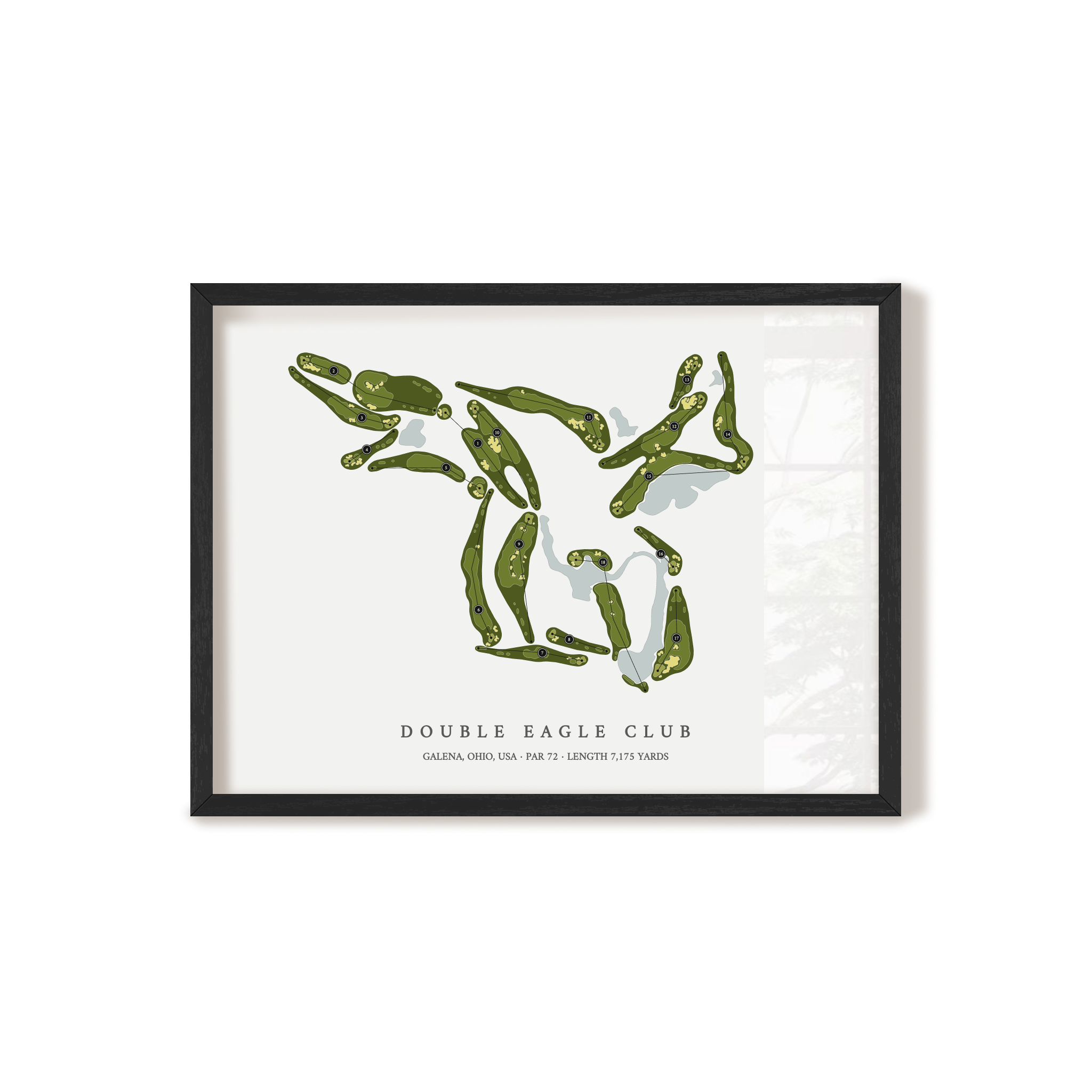 Double Eagle Club | Golf Course Map | Black Frame 