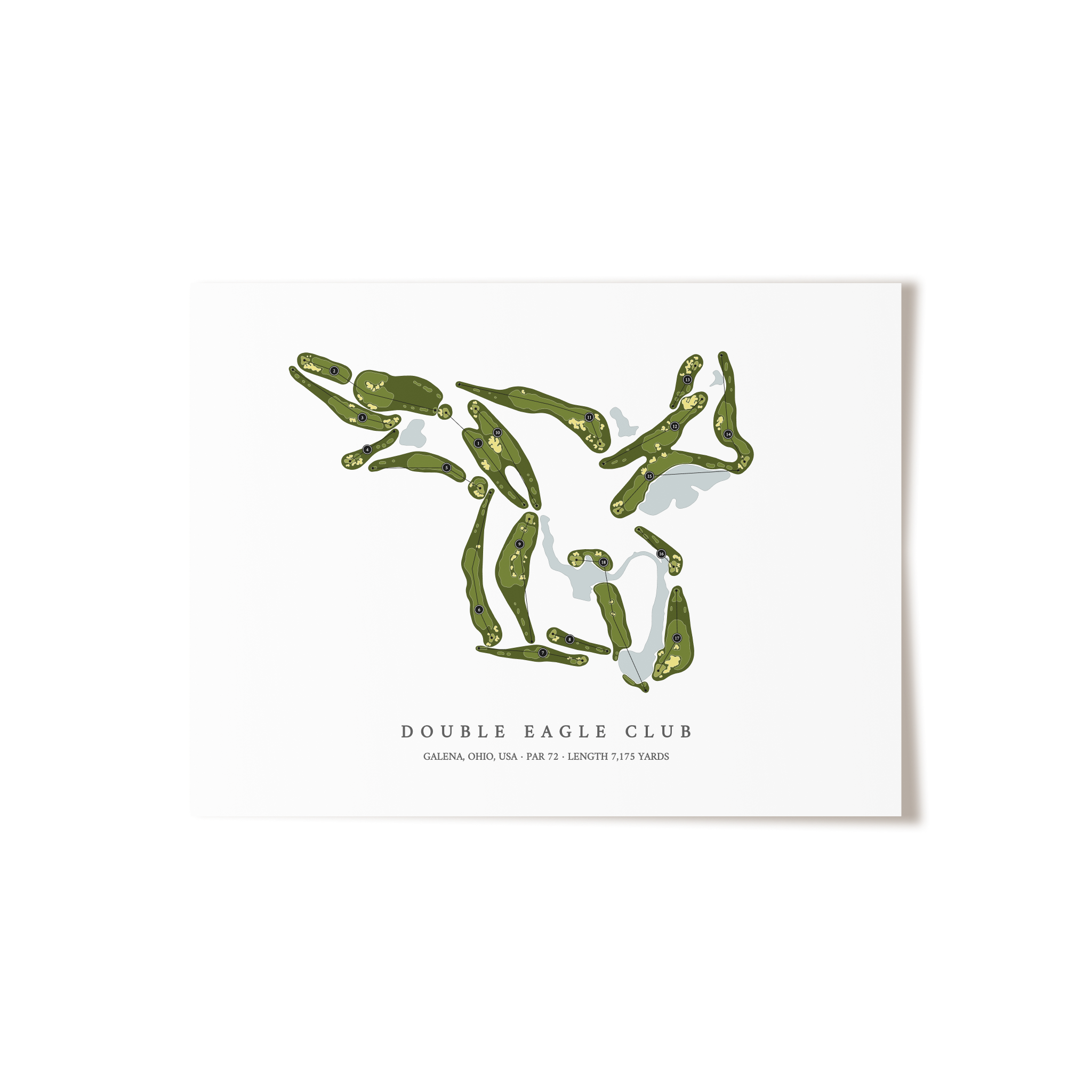 Double Eagle Club | Golf Course Map | Unframed 