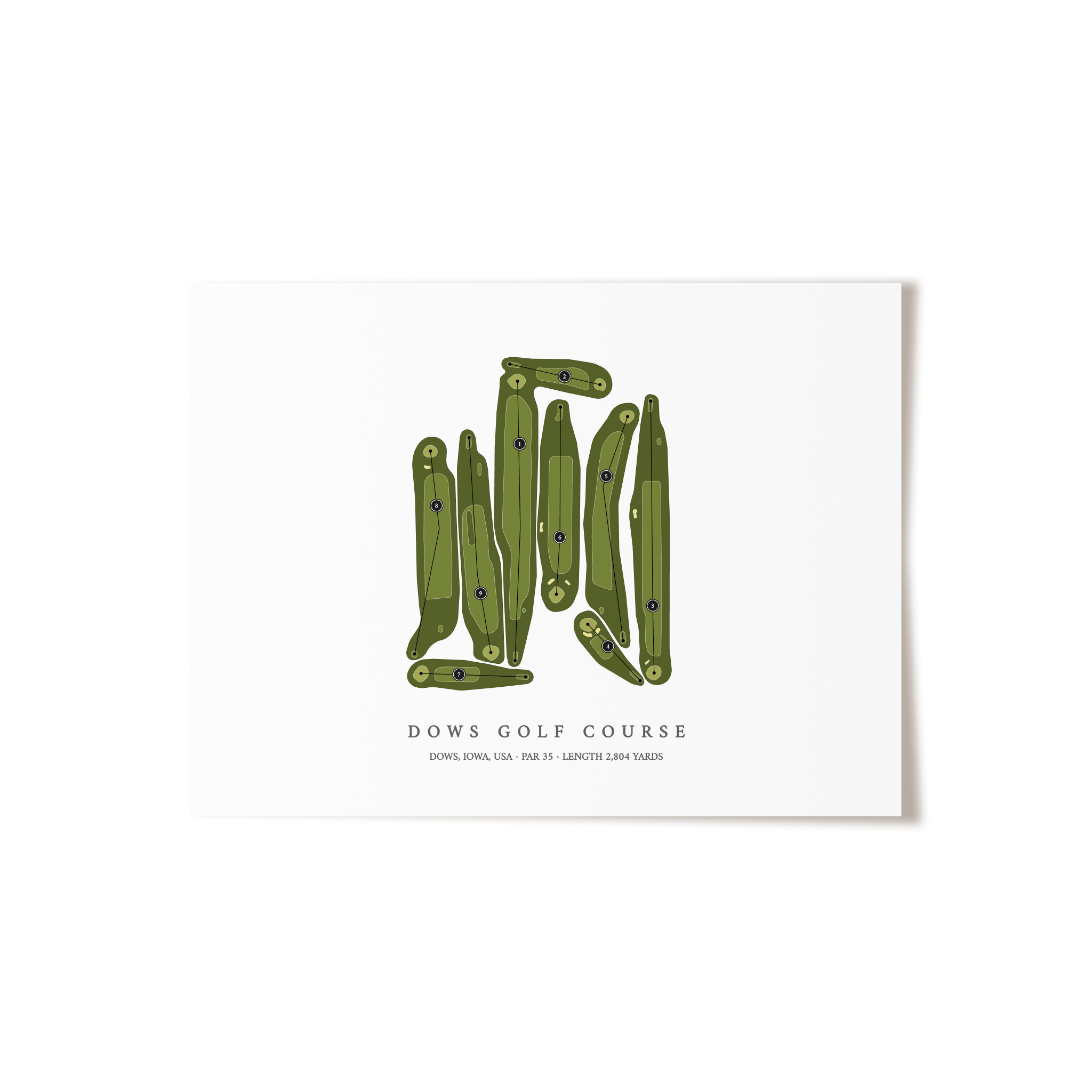 Dows Golf Course | Golf Course Map | Unframed 