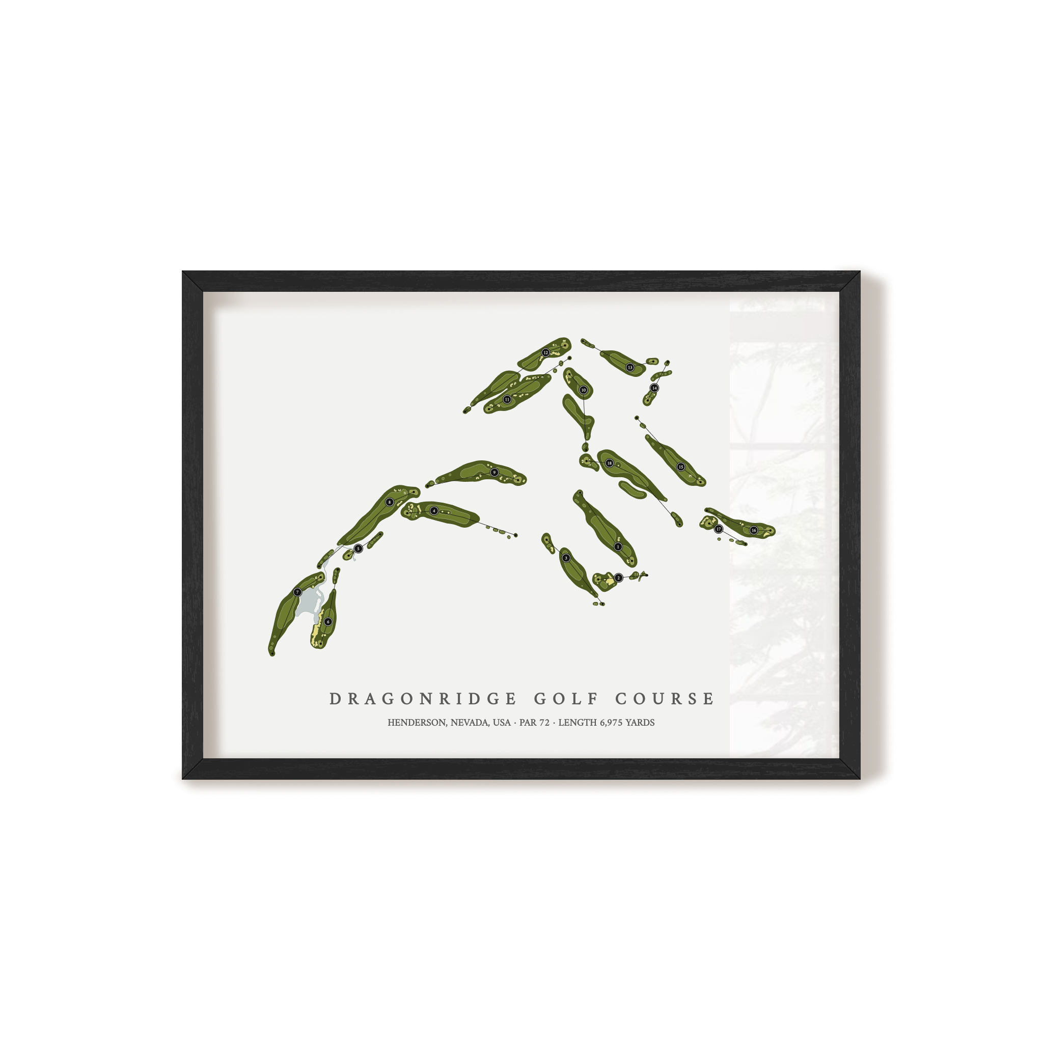 DragonRidge Golf Course | Golf Course Map | Black Frame 