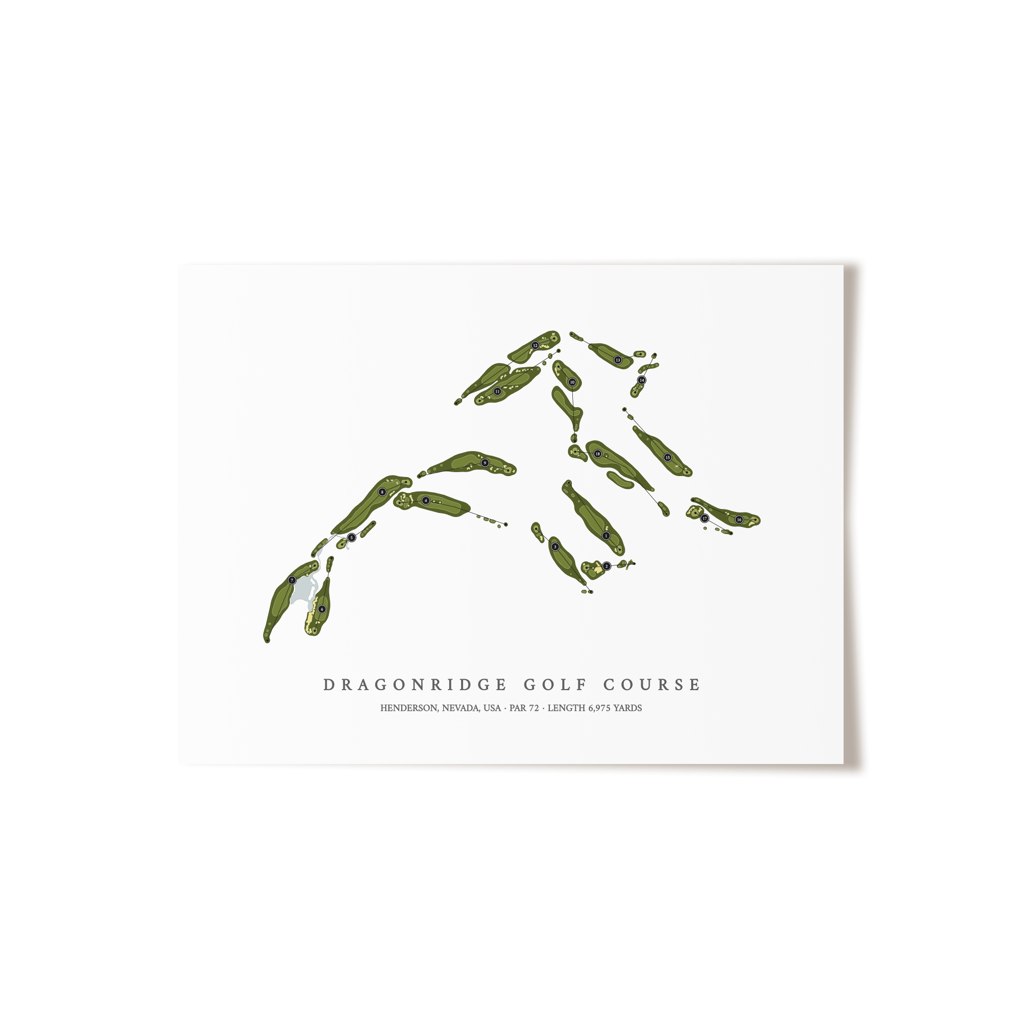 DragonRidge Golf Course | Golf Course Map | Unframed 