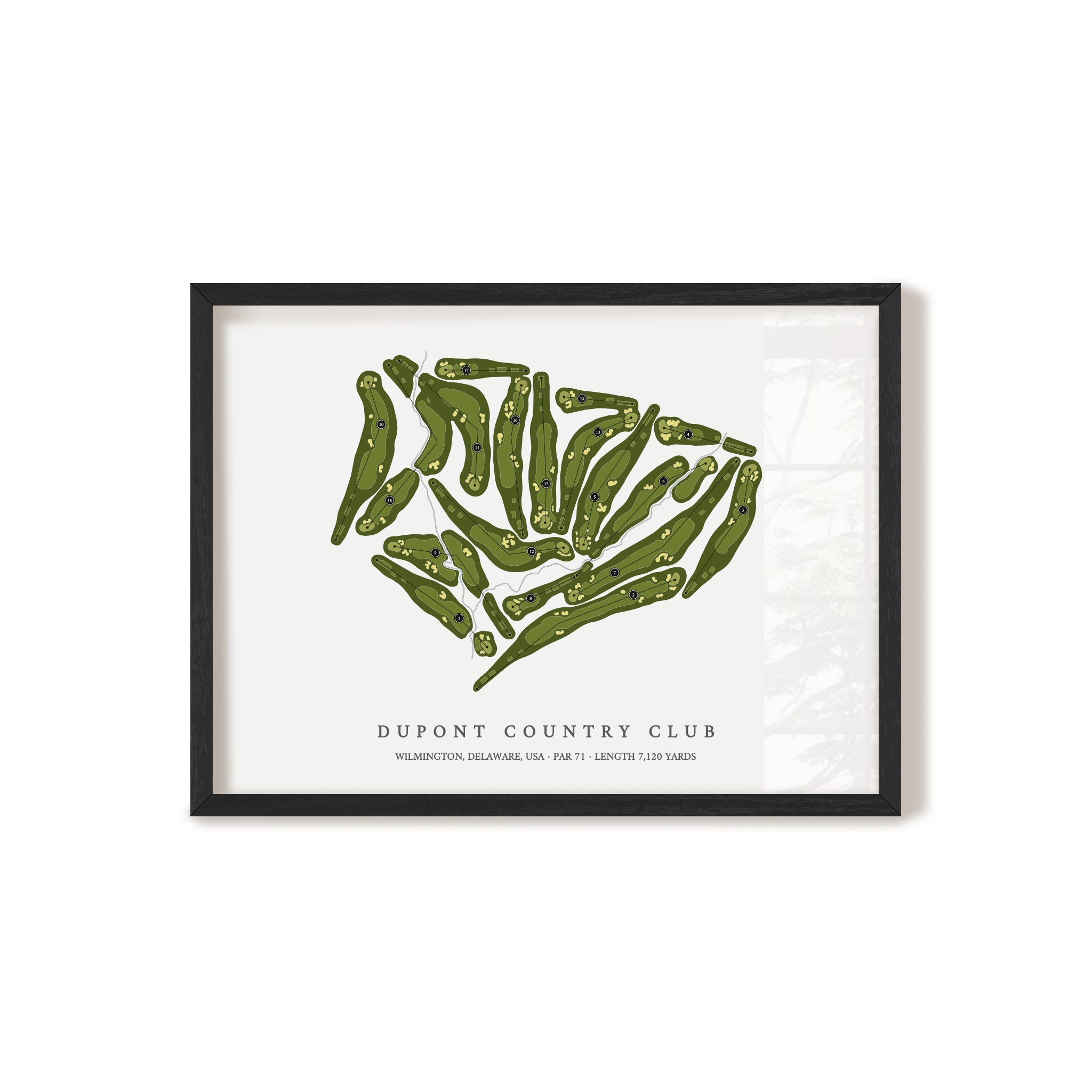 DuPont Country Club - Championship Course | Golf Course Map | Black Frame 